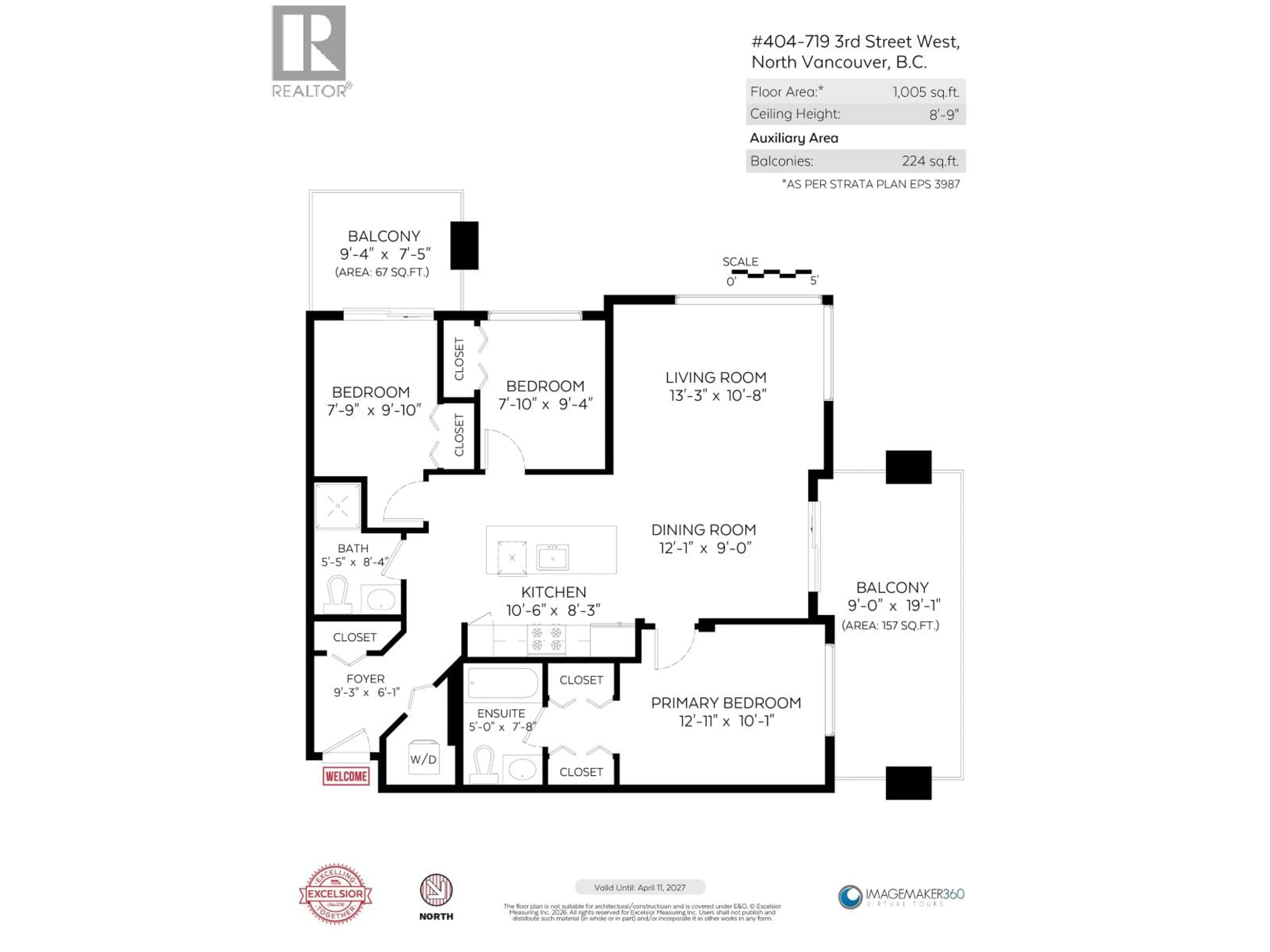 Floor plan for 404 - 719 3RD STREET, North Vancouver British Columbia V7M0E7