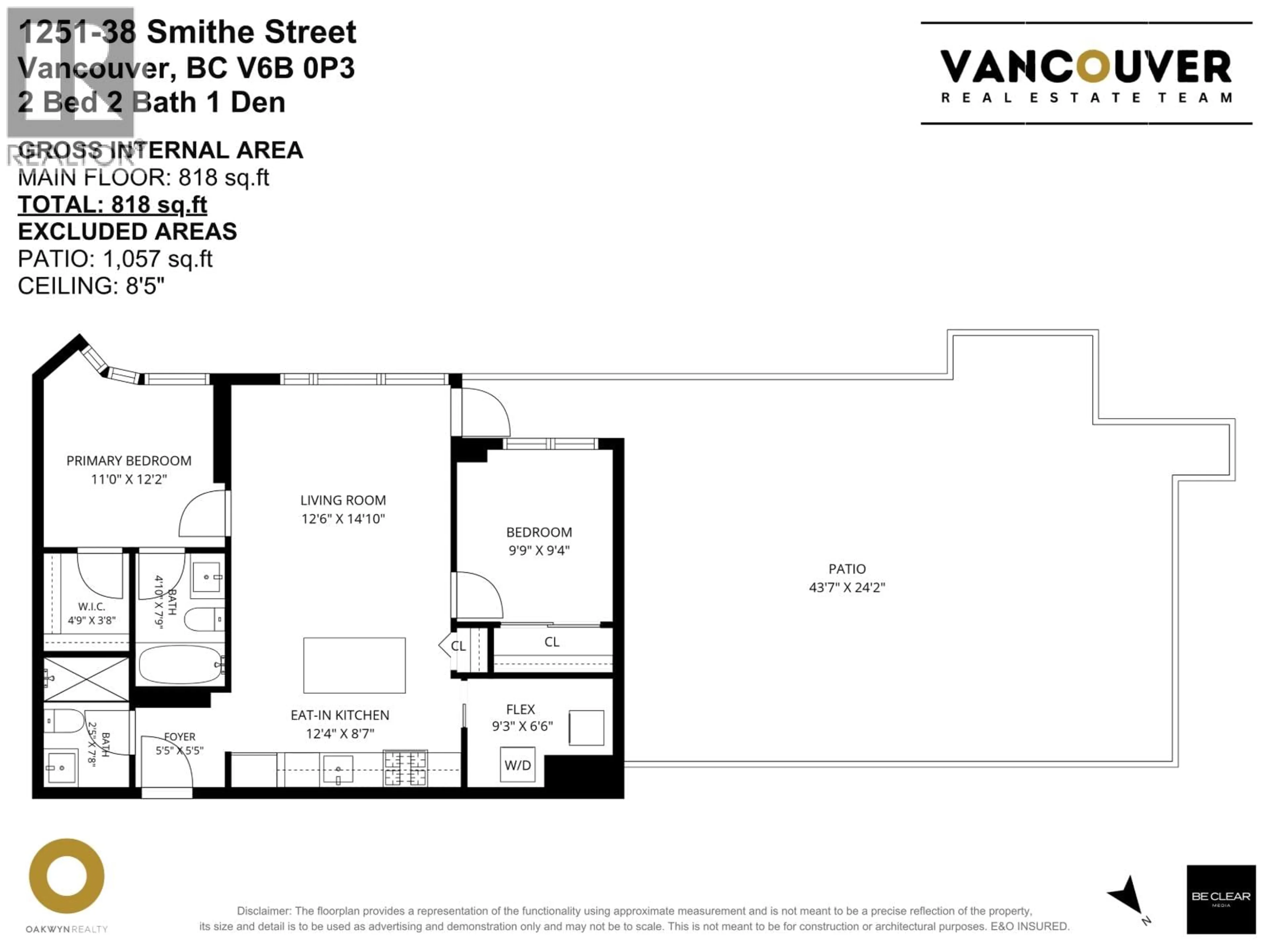 Floor plan for 1251 - 38 SMITHE STREET, Vancouver British Columbia V6B0P3