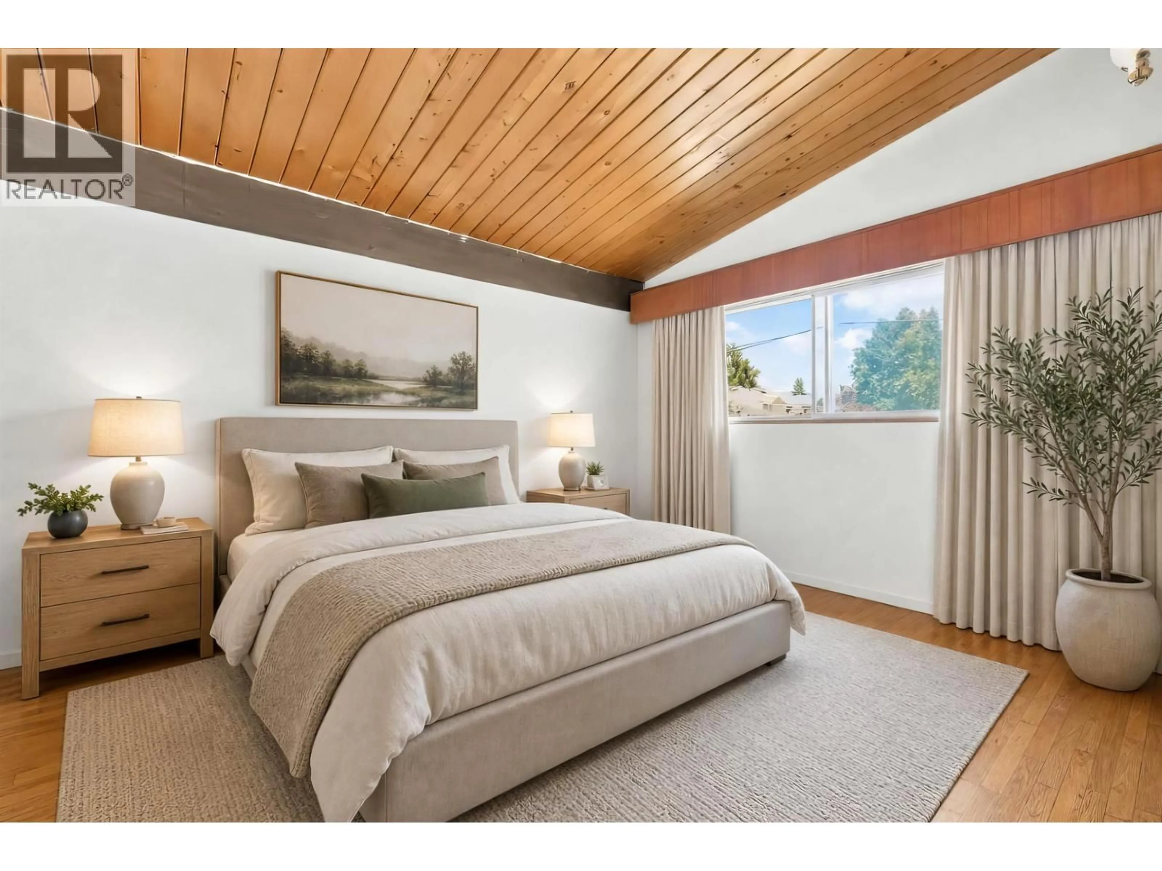Bedroom with bed, wood/laminate floor for 11680 SEATON ROAD, Richmond British Columbia V7A3G6