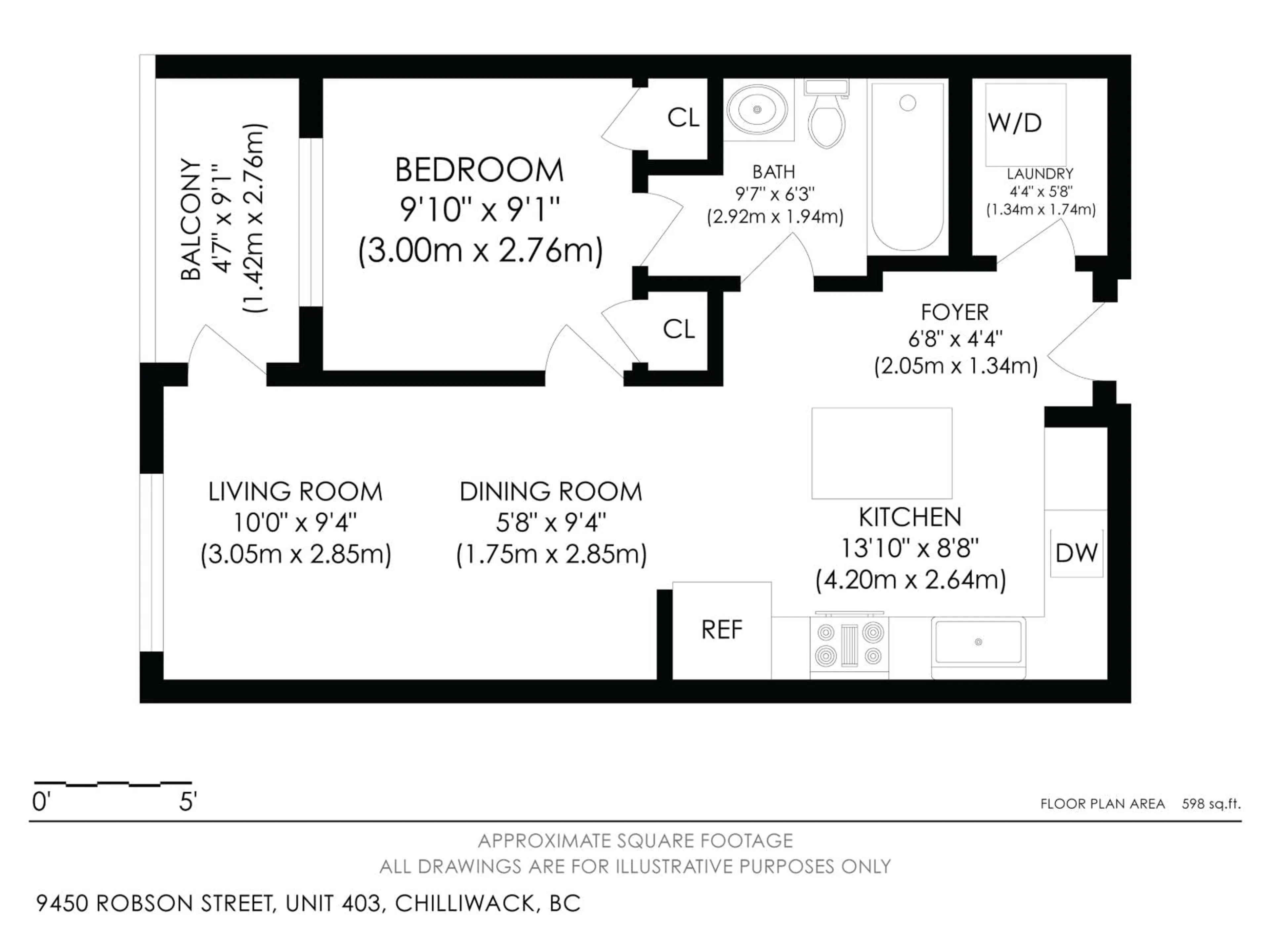 Floor plan for 403 - 9450 ROBSON STREET, Chilliwack British Columbia V2P0L7