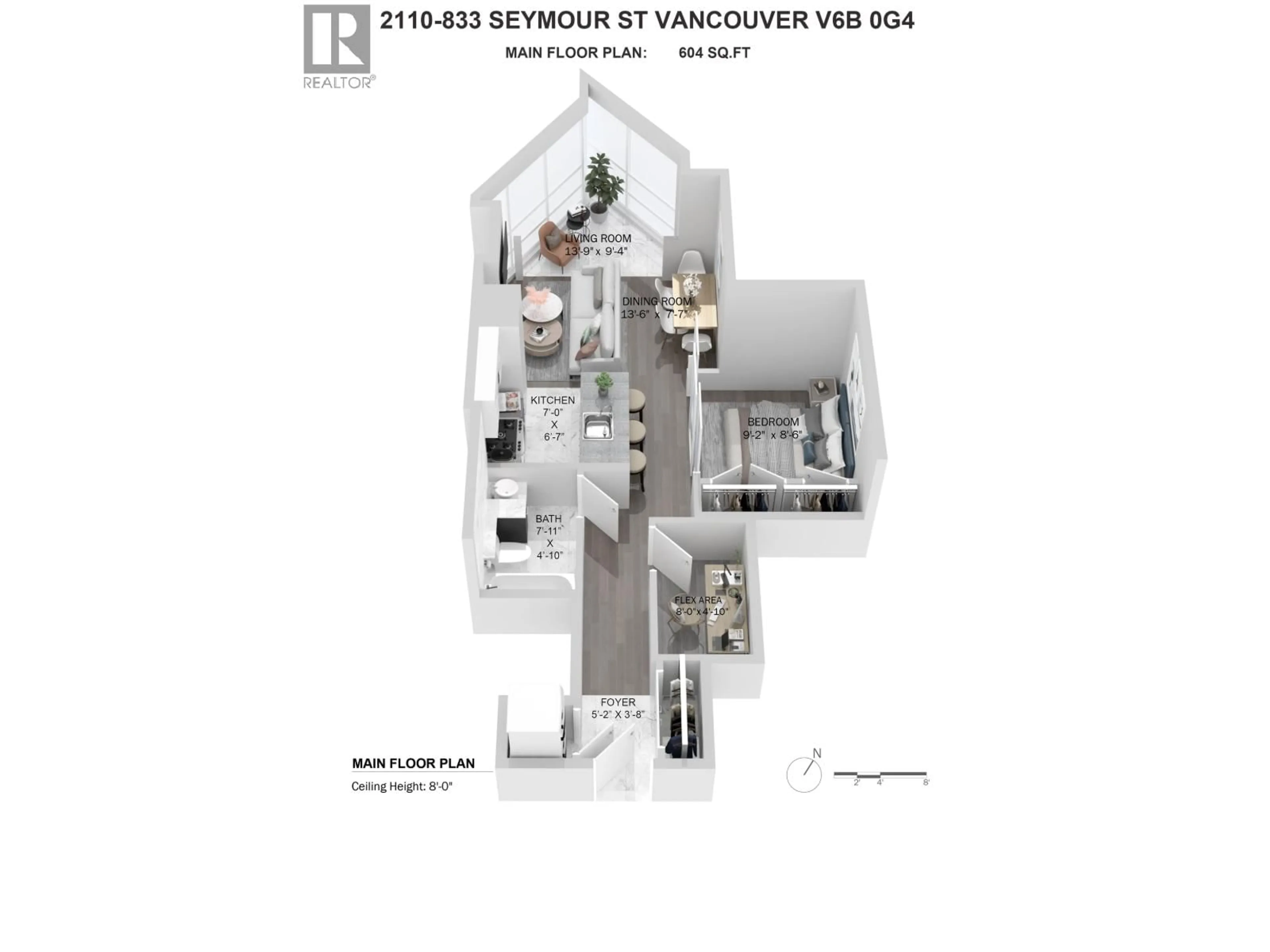 Floor plan for 2110 - 833 SEYMOUR STREET, Vancouver British Columbia V6B0G4