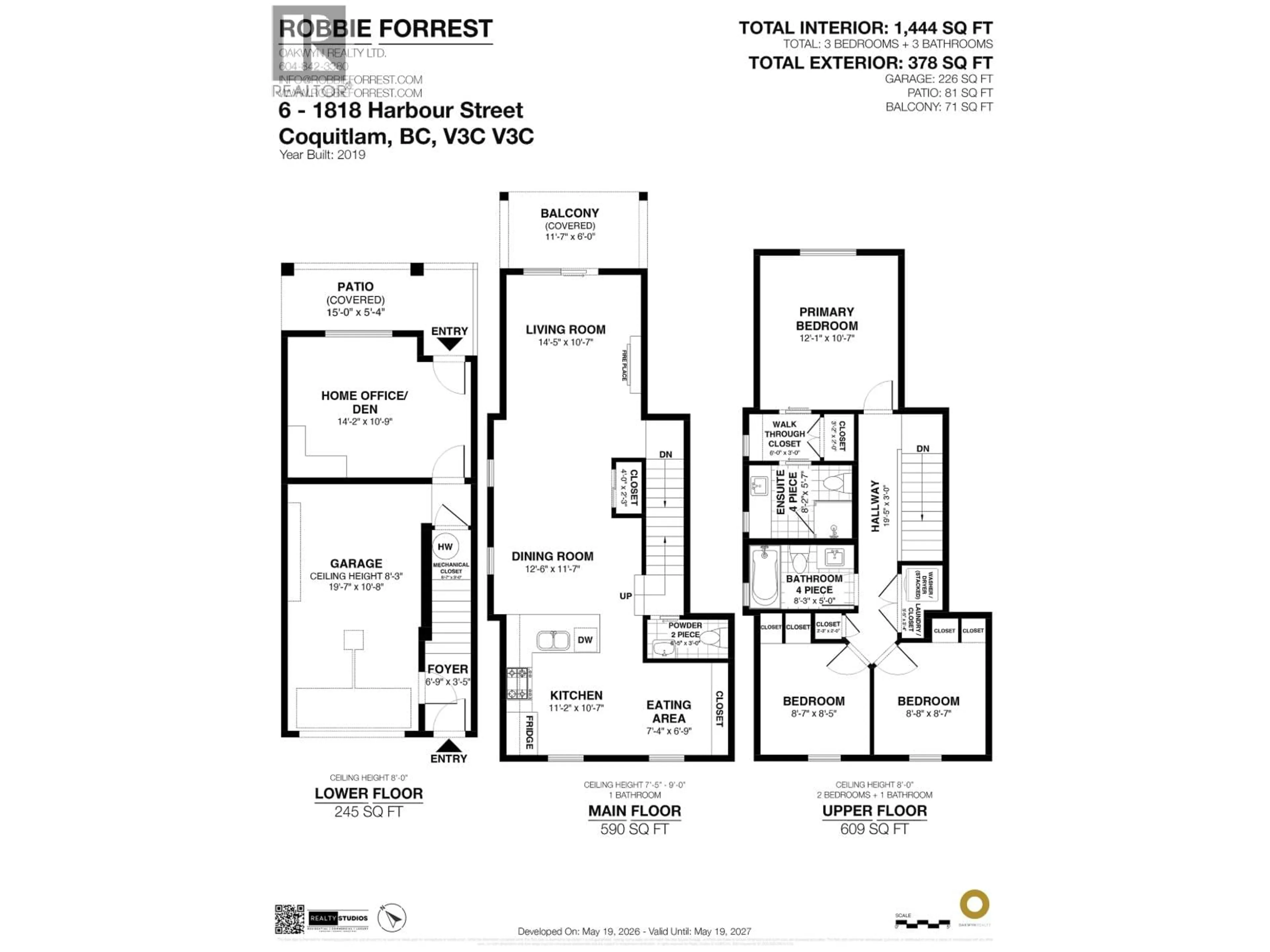 Floor plan for 6 - 1818 HARBOUR STREET, Port Coquitlam British Columbia V3B1A8
