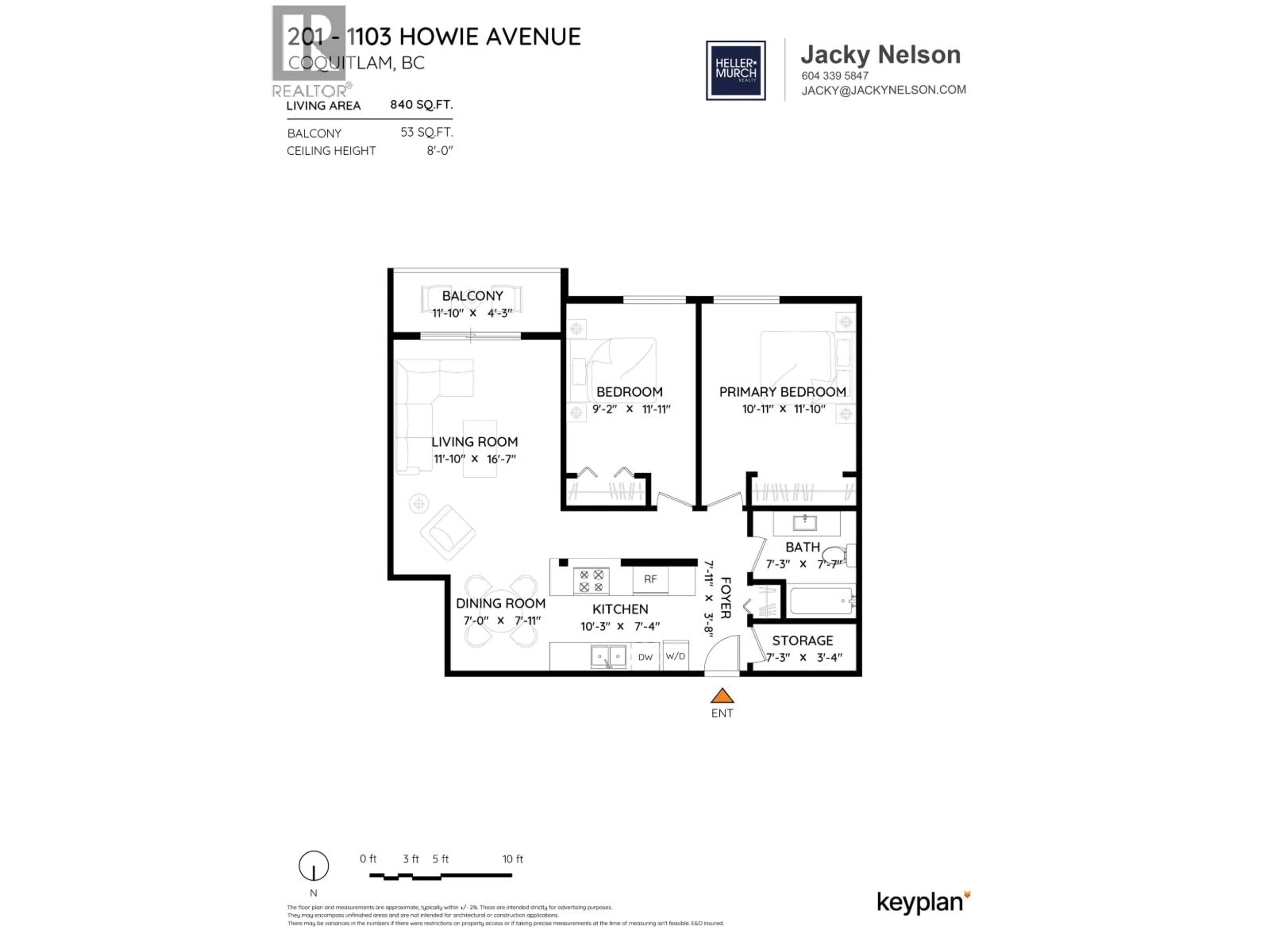 Floor plan for 201 - 1103 HOWIE AVENUE, Coquitlam British Columbia V3J1T9