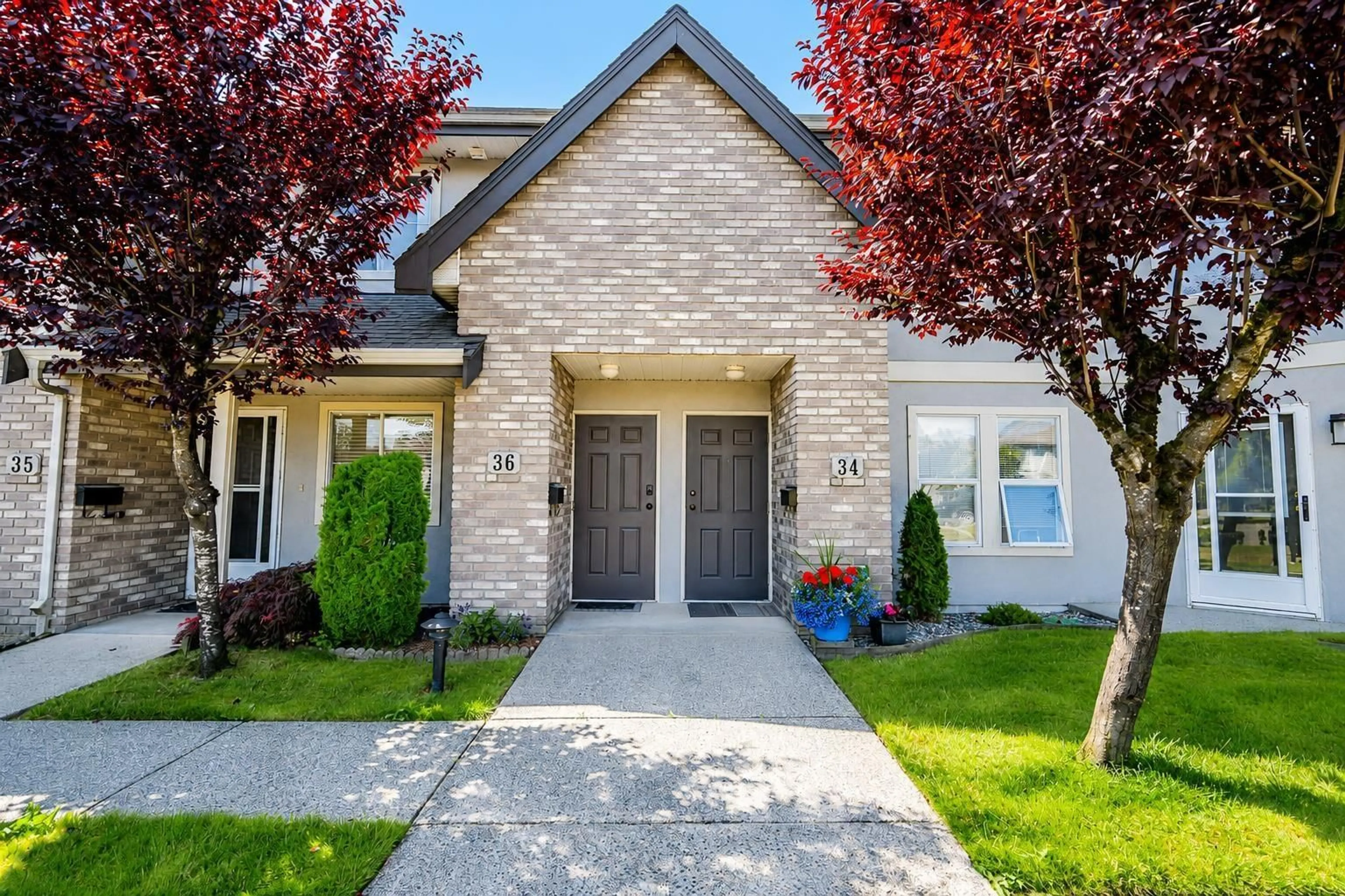 Home with brick exterior material, street for 36 - 8533 BROADWAY STREET, Chilliwack British Columbia V2P5V4