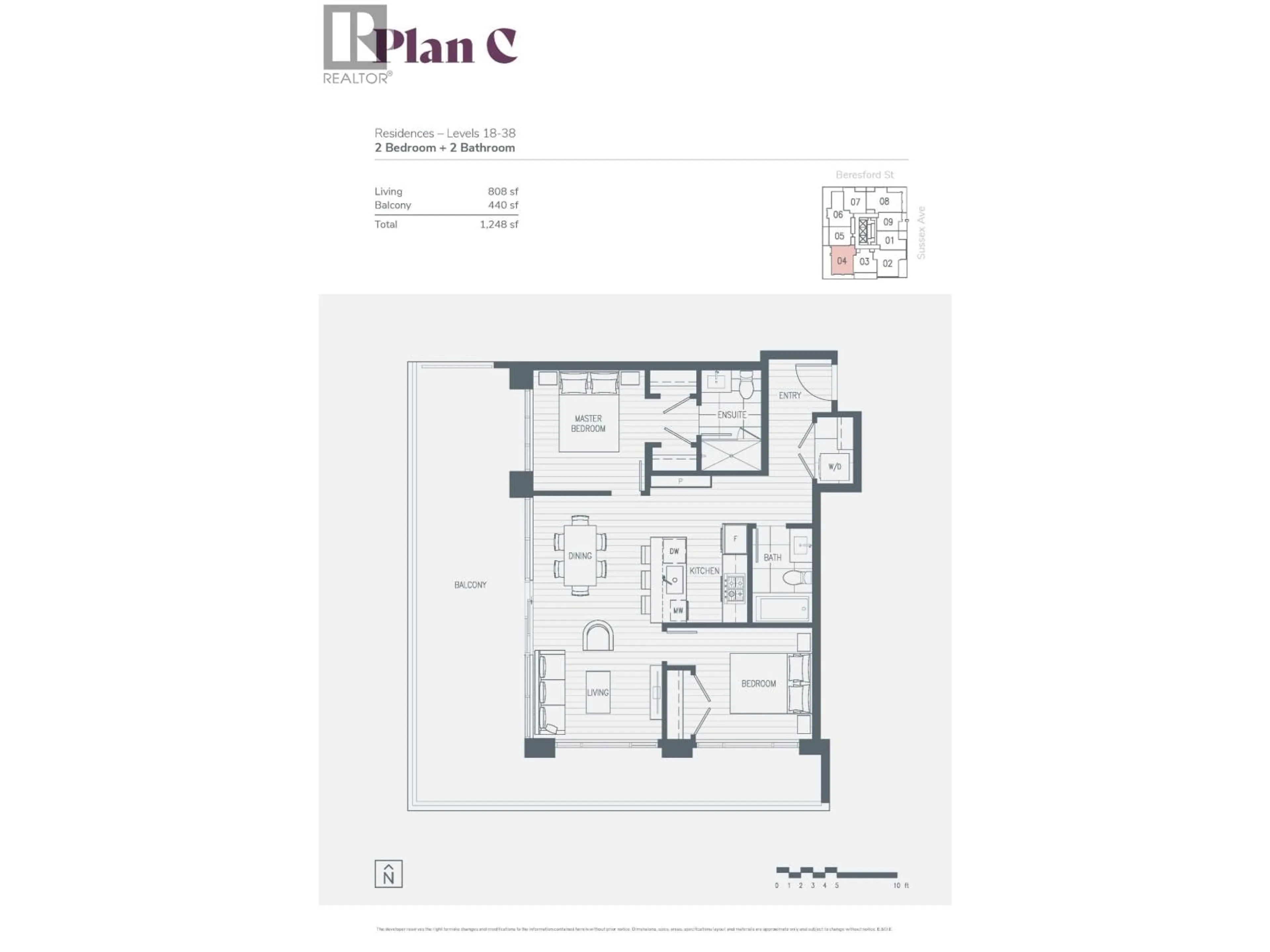 Floor plan for 1804 - 6511 SUSSEX AVENUE, Burnaby British Columbia V5H0K5