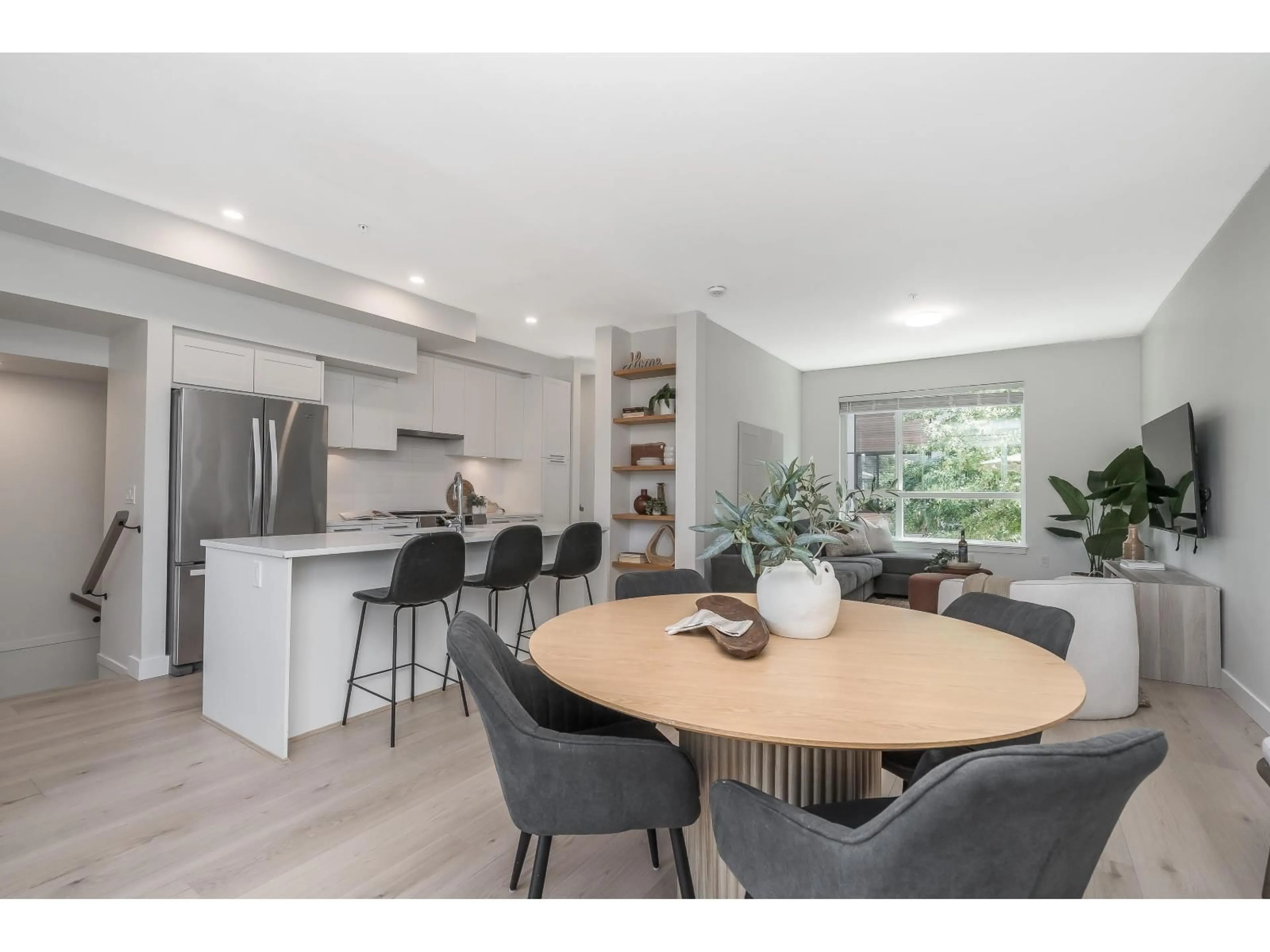 Open concept kitchen, wood/laminate floor for 57 - 8508 204 STREET, Langley British Columbia V2Y0V8