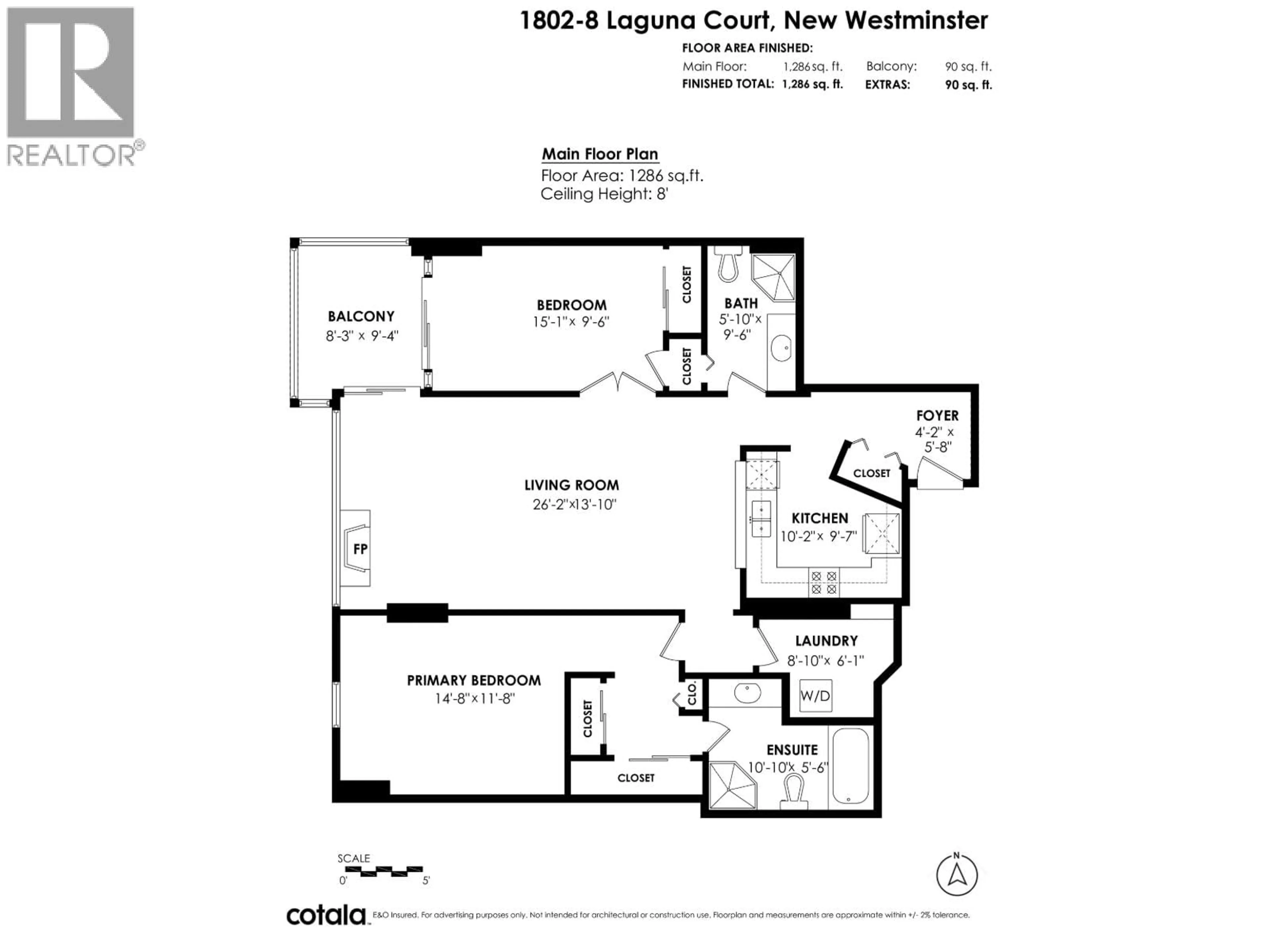 Floor plan for 1802 - 8 LAGUNA COURT, New Westminster British Columbia V3M6M6