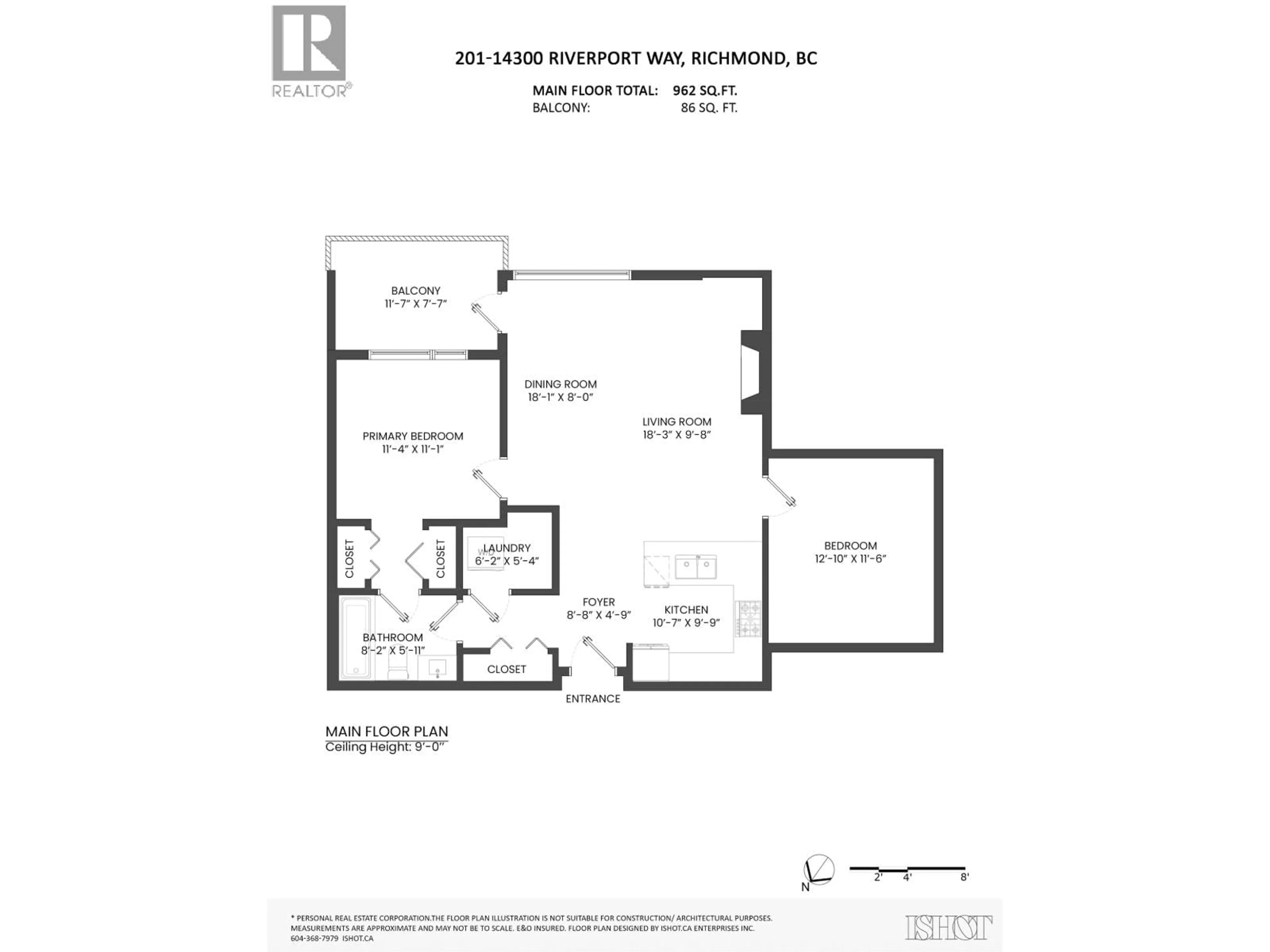 Floor plan for 201 - 14300 RIVERPORT WAY, Richmond British Columbia V6W0A4