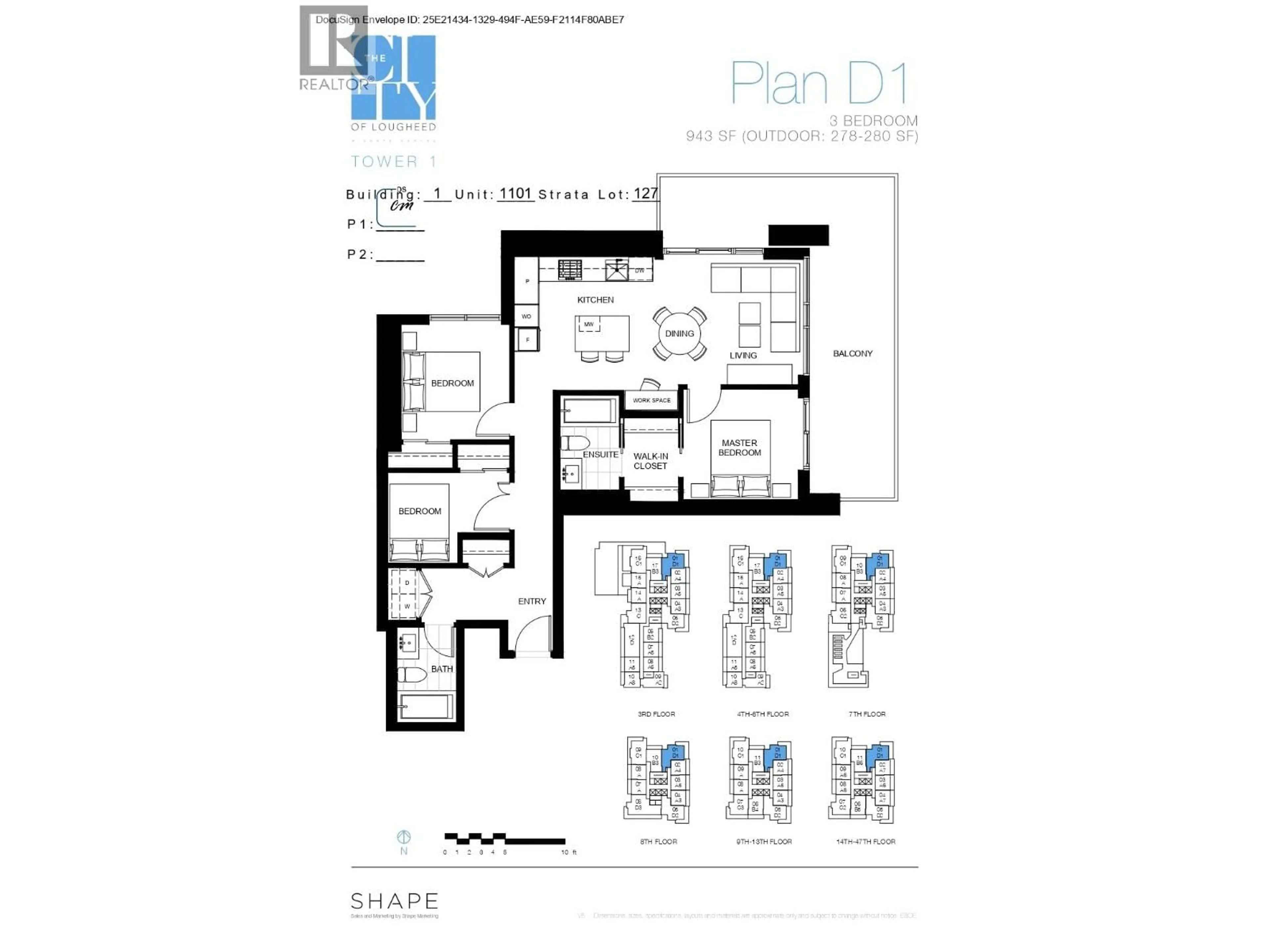 Floor plan for 1101 - 3809 EVERGREEN PLACE, Burnaby British Columbia V3J0M1