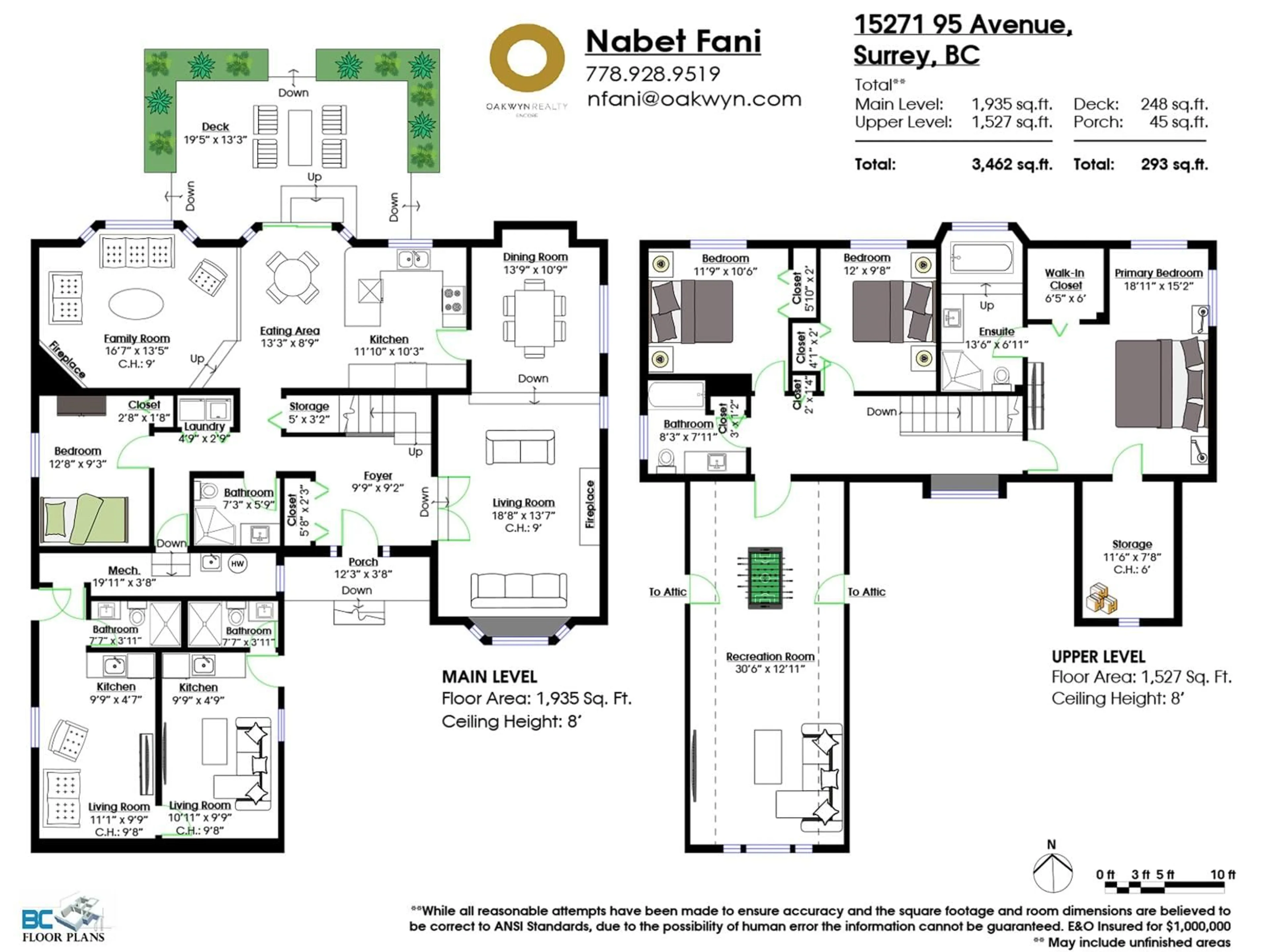 Floor plan for 15271 95 AVENUE, Surrey British Columbia V3R9C5