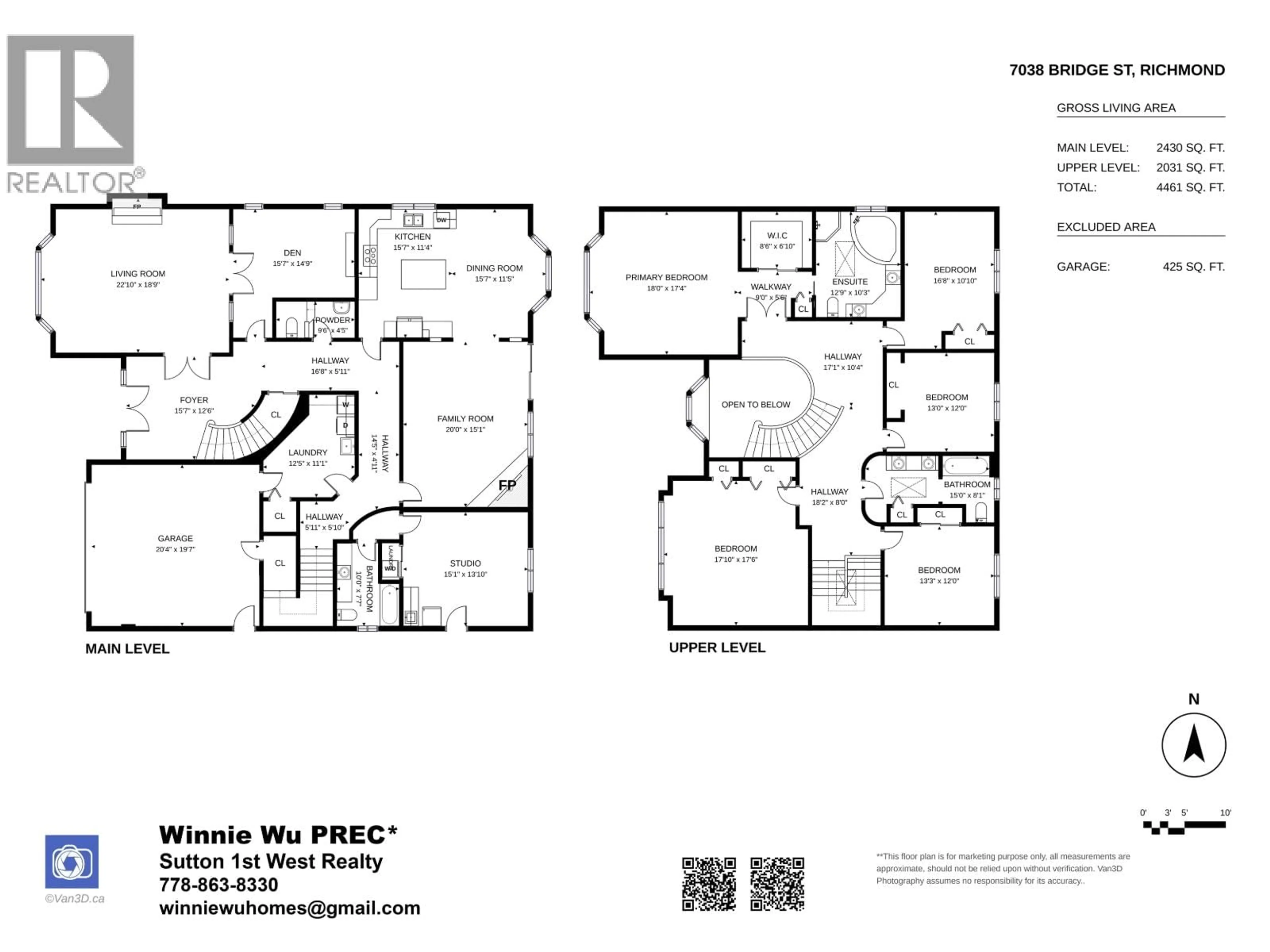 Floor plan for 7038 BRIDGE STREET, Richmond British Columbia V6Y2S7