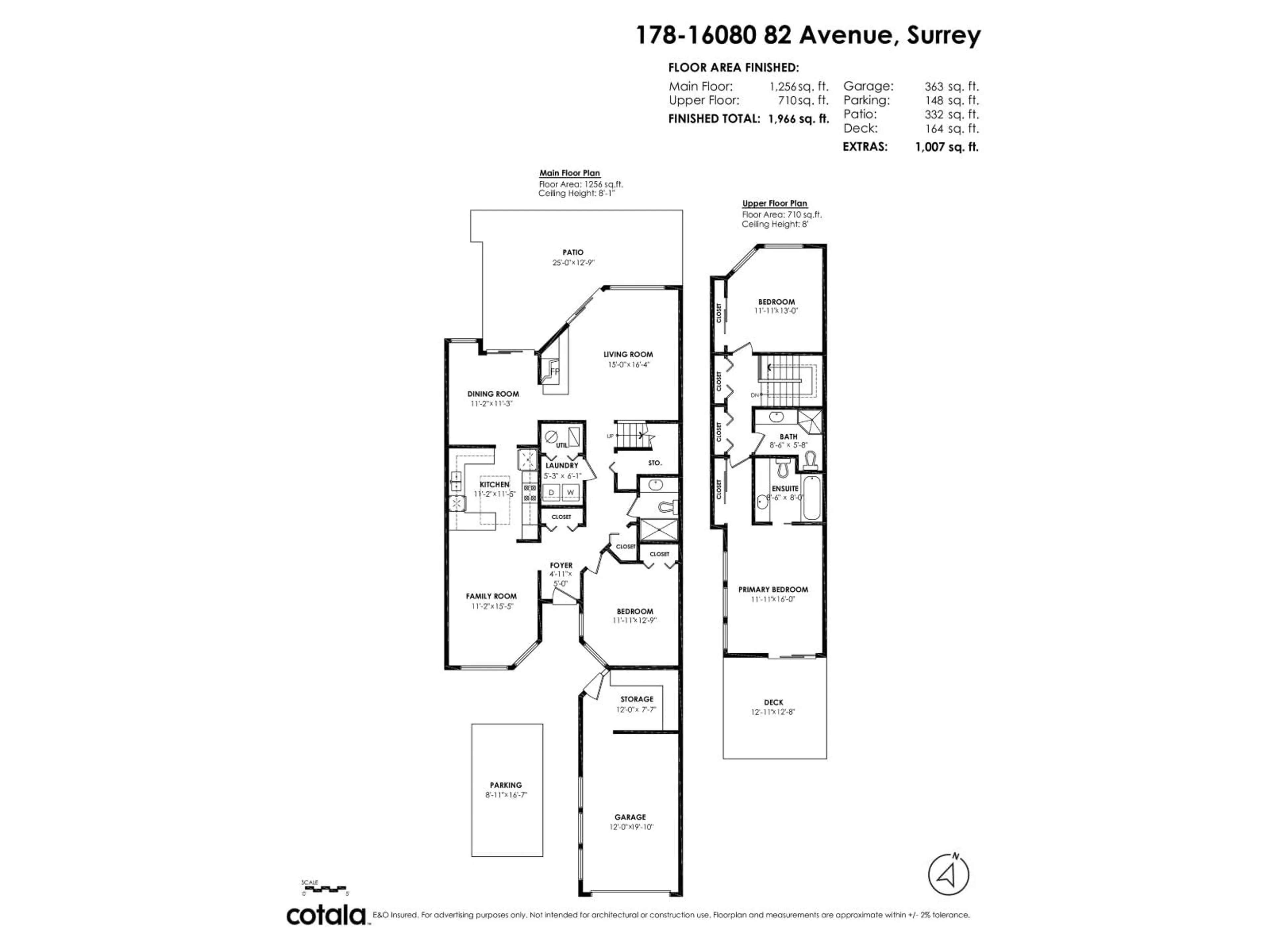 Floor plan for 178 - 16080 82 AVENUE, Surrey British Columbia V4N0N6