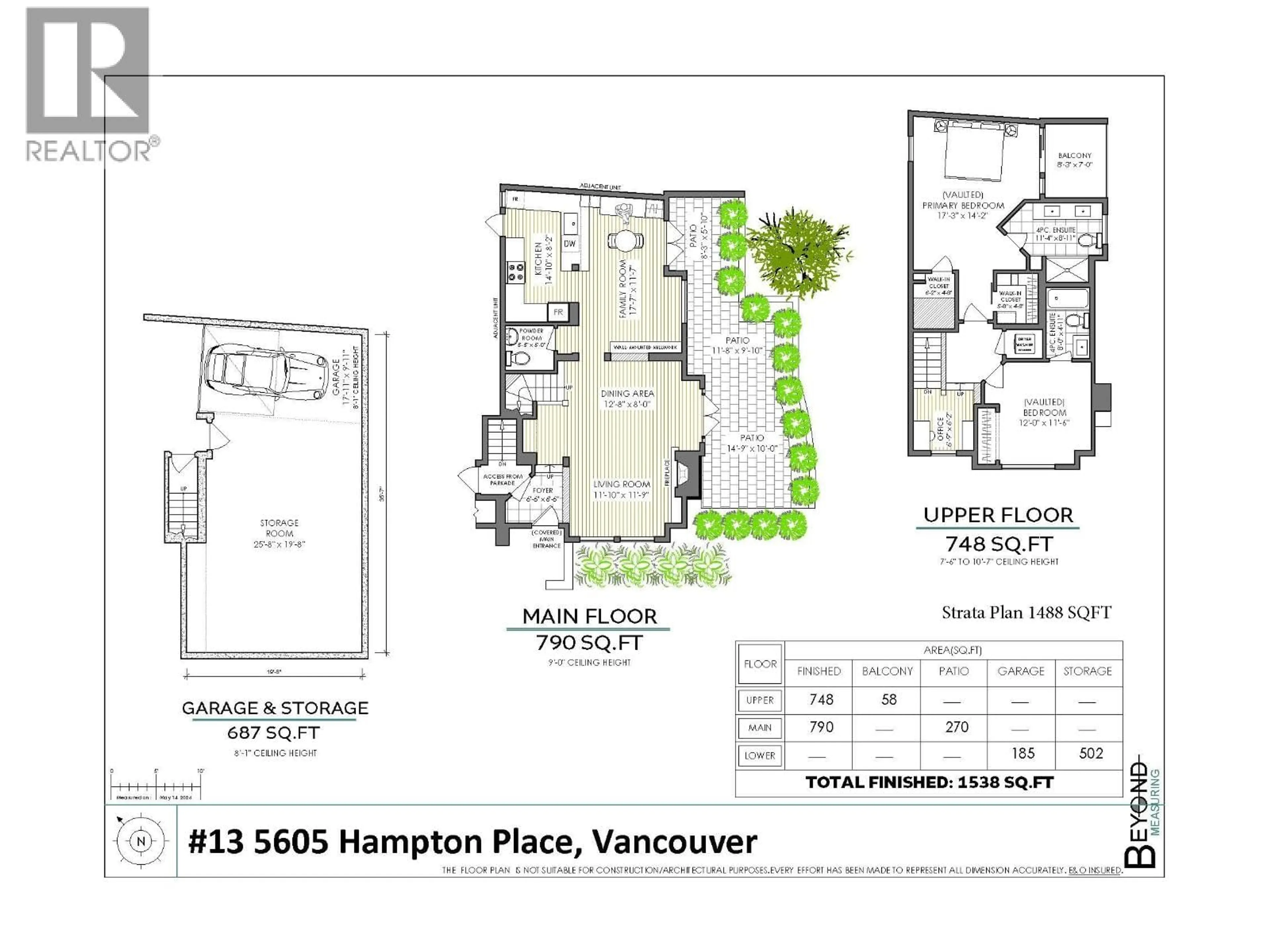 Floor plan for 13 - 5605 HAMPTON PLACE, Vancouver British Columbia V6T2H2