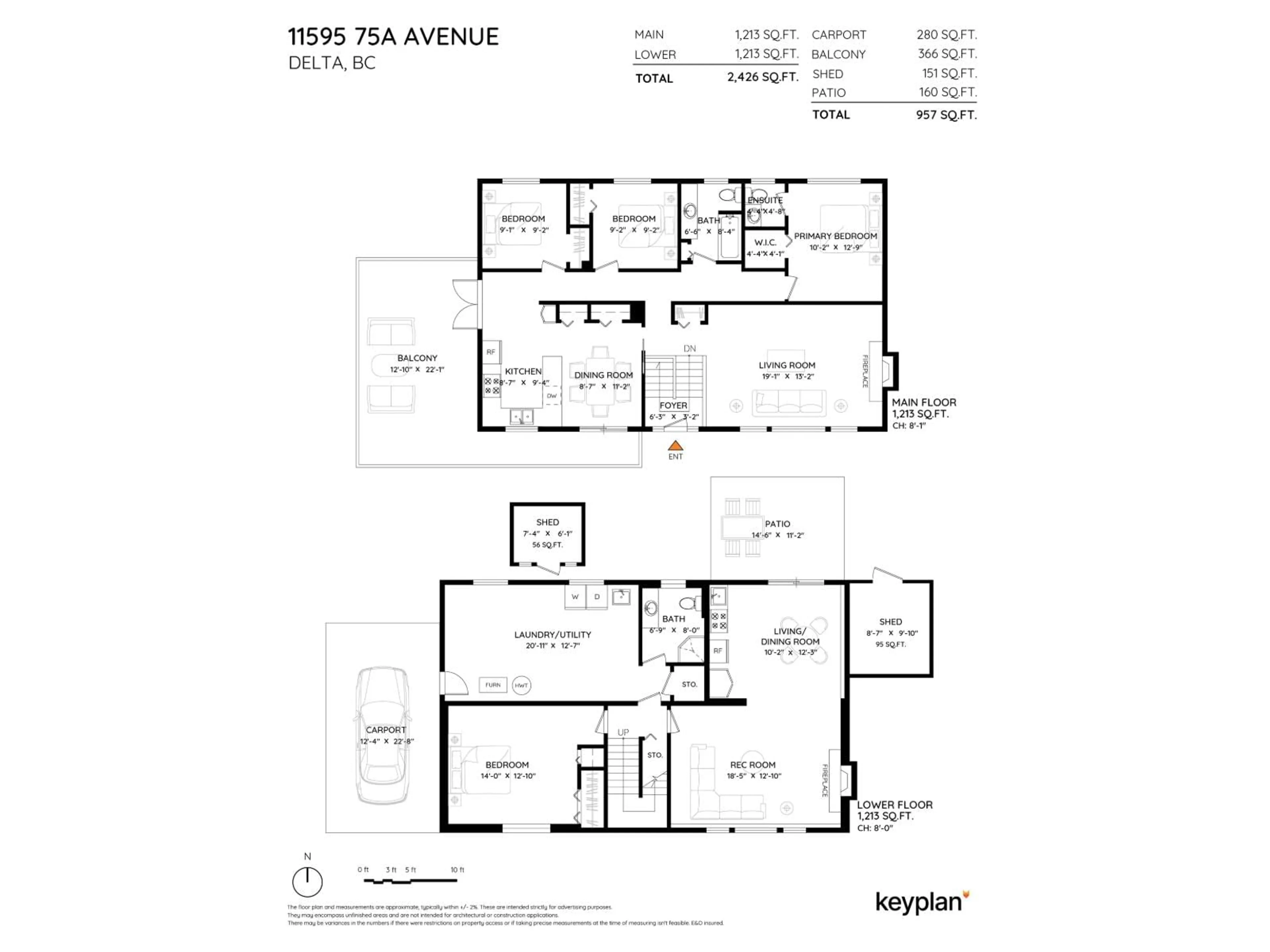 Floor plan for 11595 75A AVENUE, Delta British Columbia V4C1H9