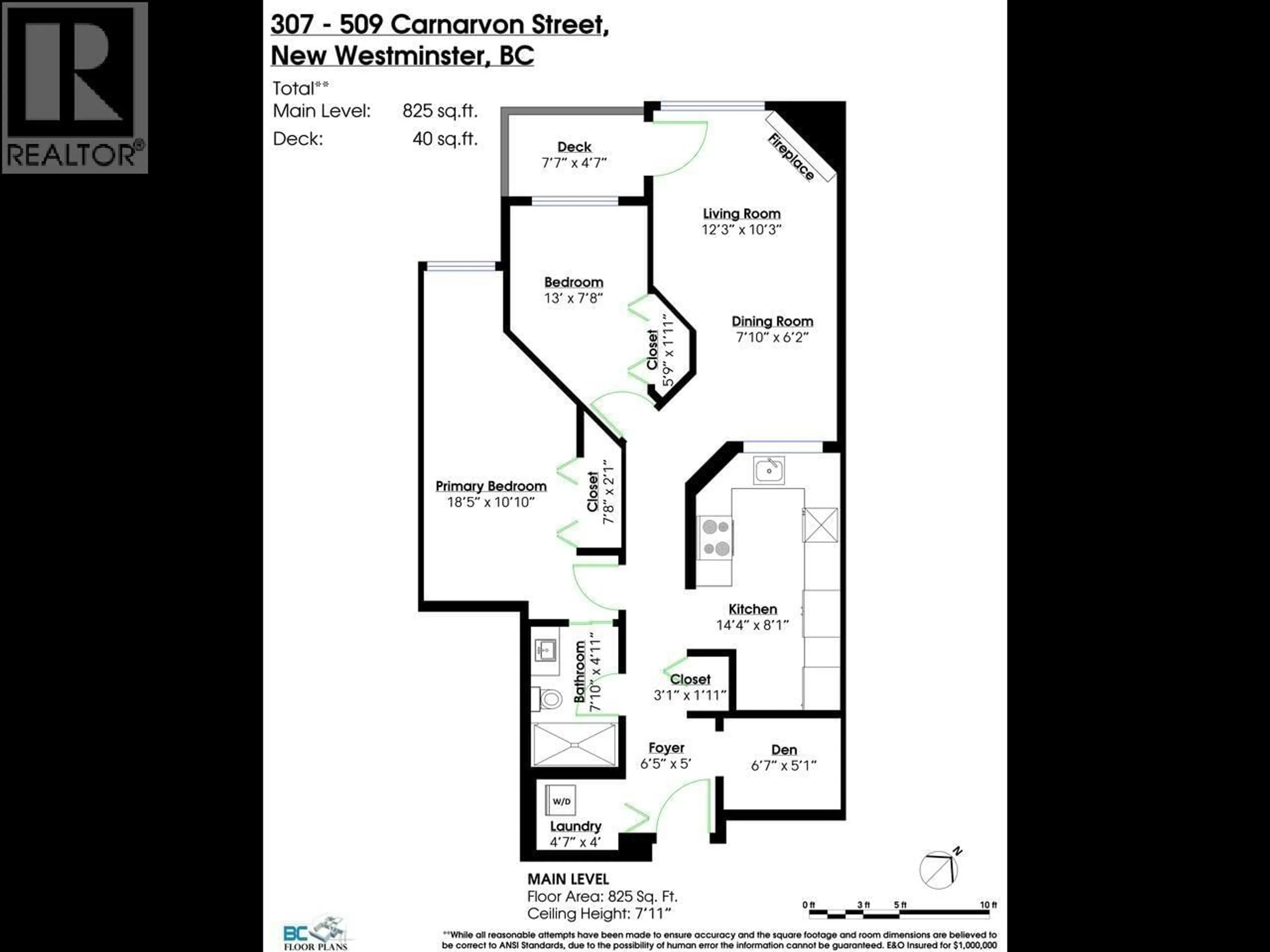Floor plan for 307 - 509 CARNARVON STREET, New Westminster British Columbia V3L5S4