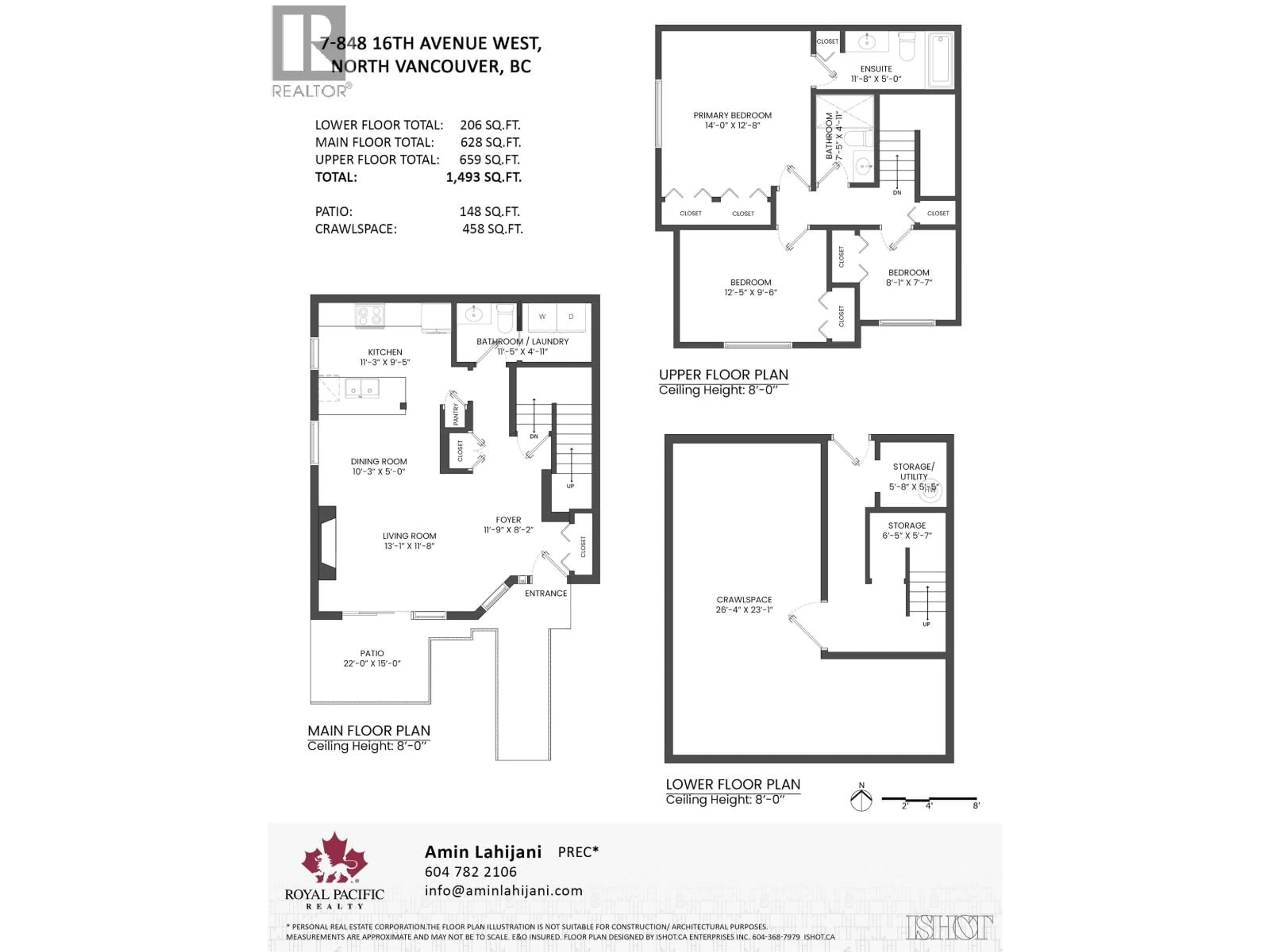 Floor plan for 7 - 848 16TH STREET, North Vancouver British Columbia V7P1R3