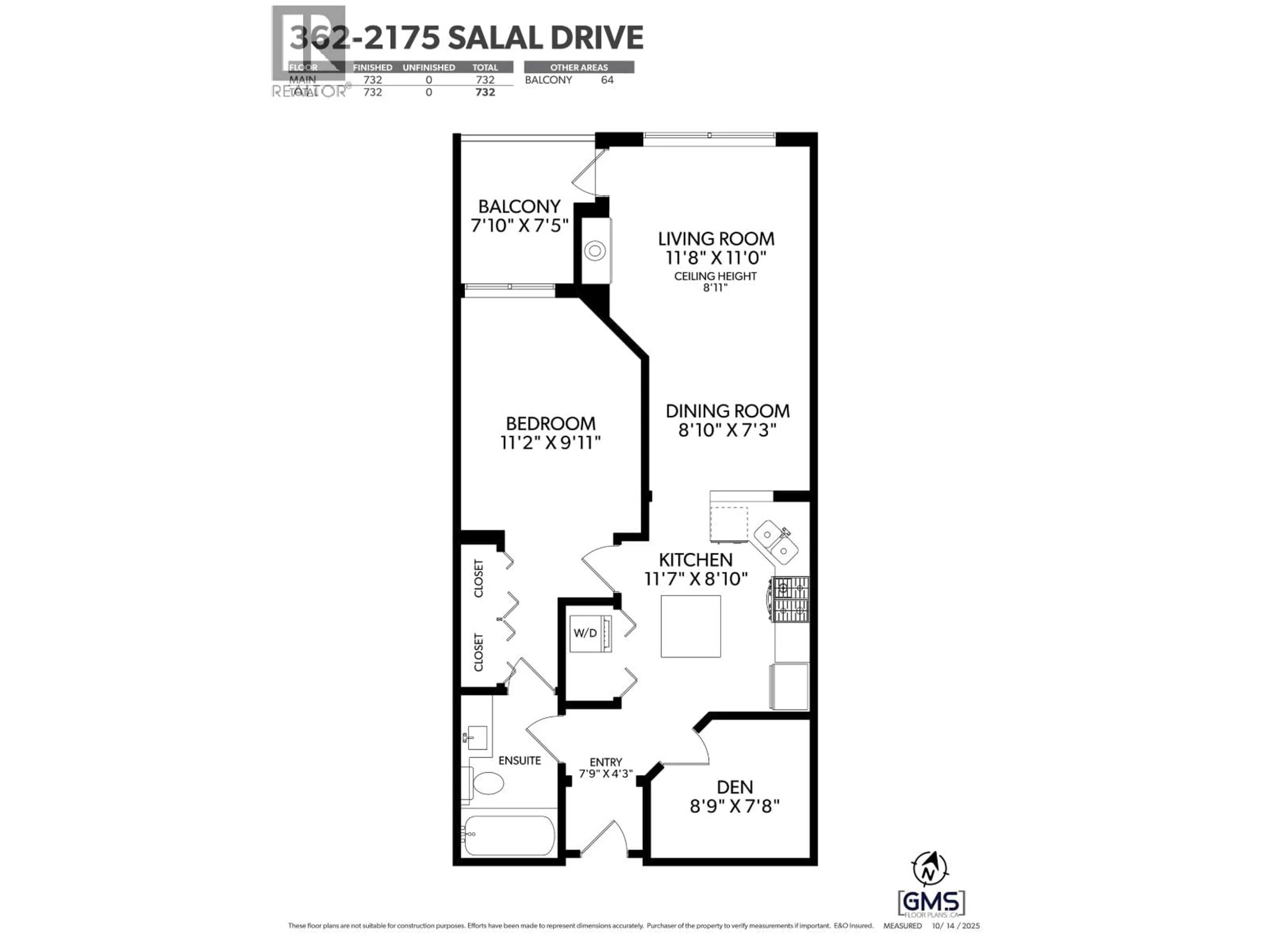 Floor plan for 362 - 2175 SALAL DRIVE, Vancouver British Columbia V6K4V2