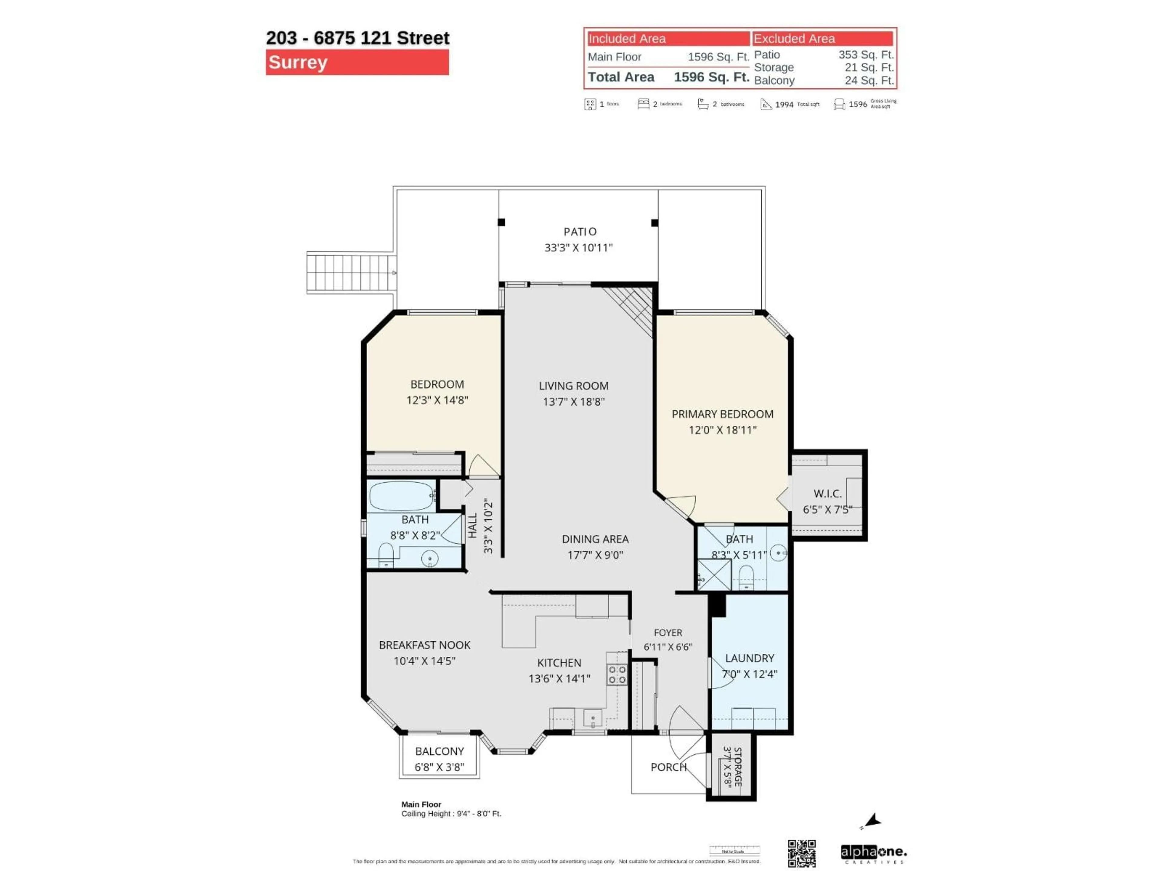 Floor plan for 203 - 6875 121 STREET, Surrey British Columbia V3Q1W2