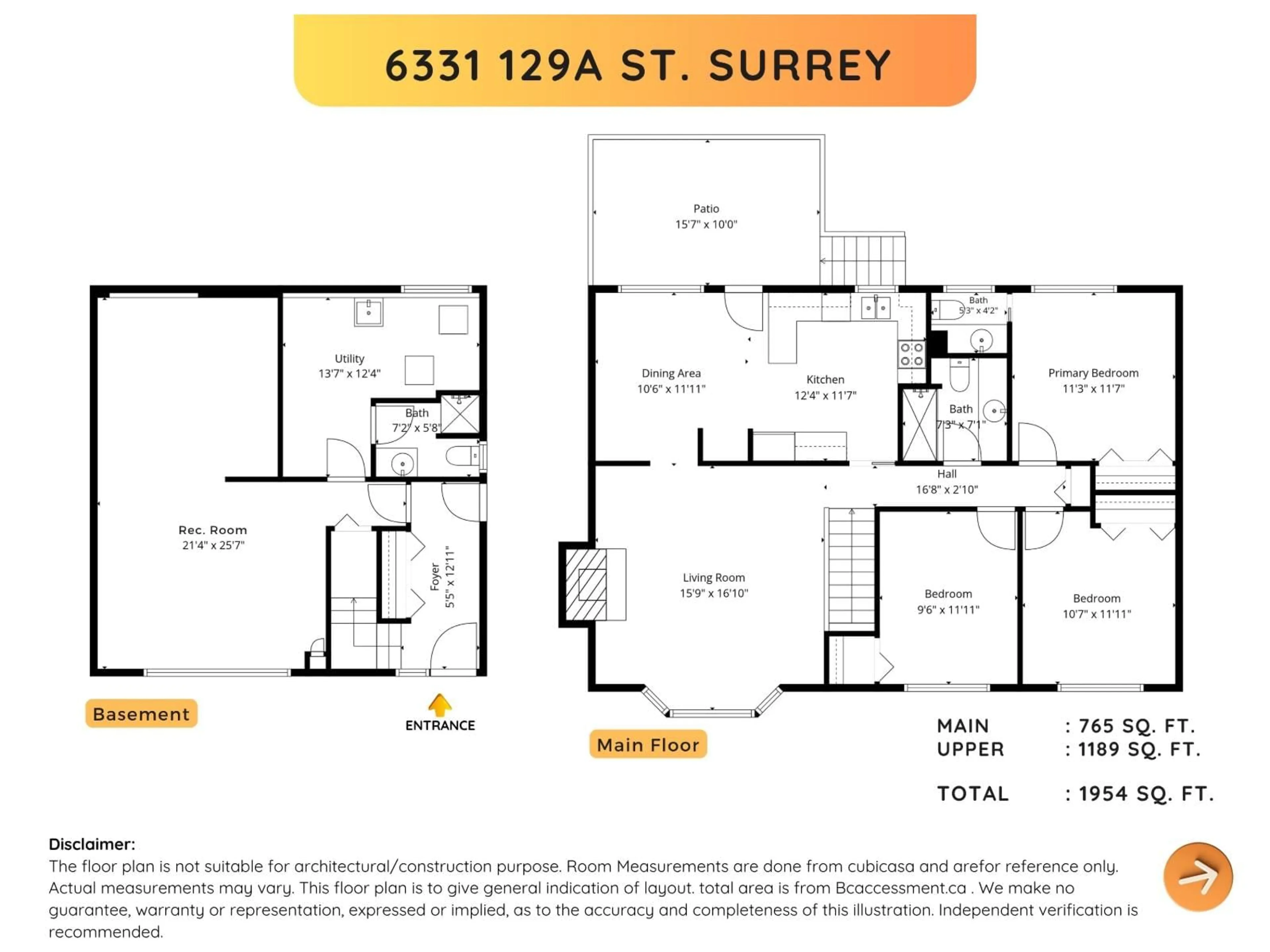Floor plan for 6331 129A STREET, Surrey British Columbia V3X1R9