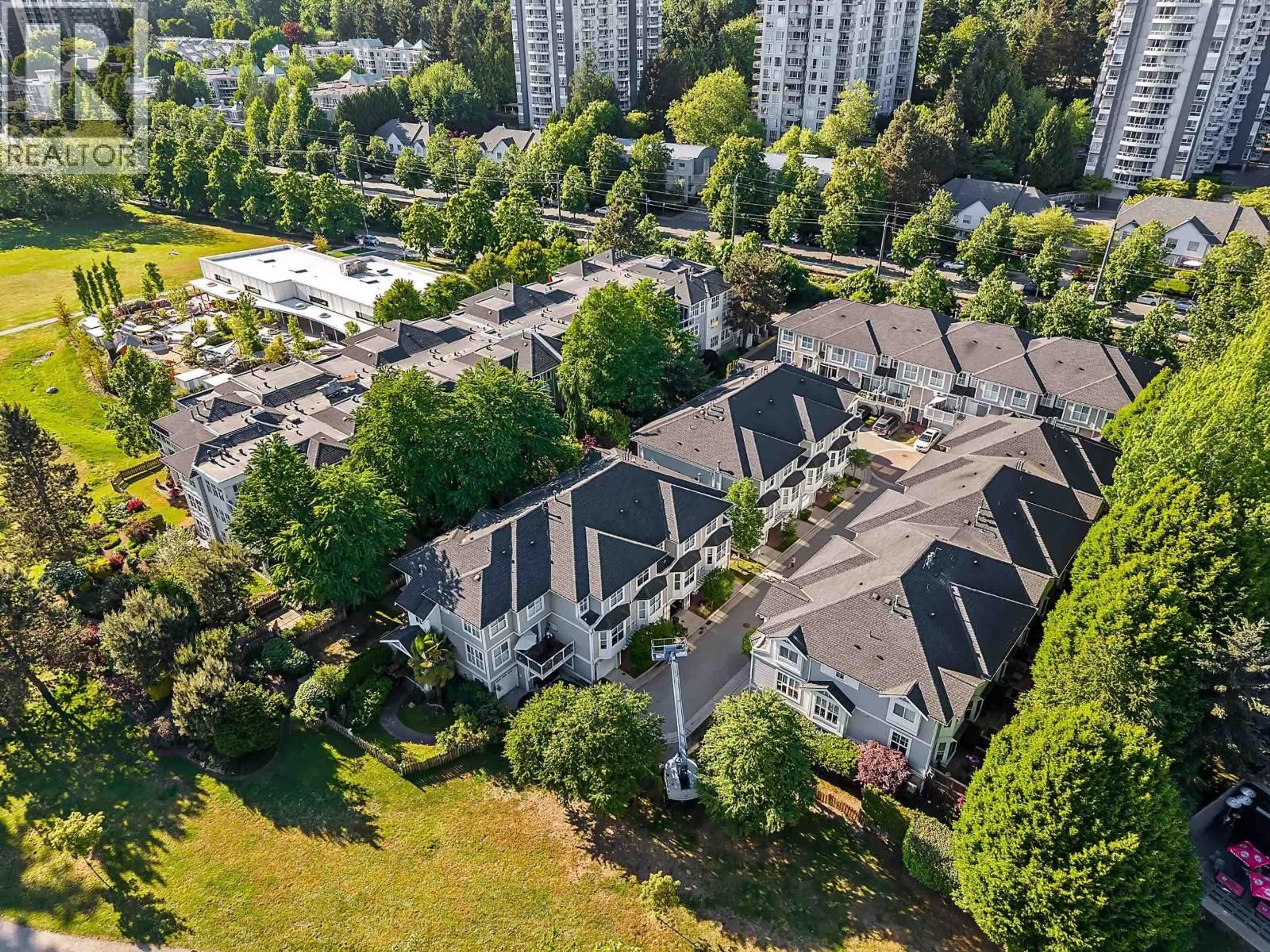 A pic from outside/outdoor area/front of a property/back of a property/a pic from drone, city buildings view from balcony for 213 - 3038 KENT AVENUE SOUTH, Vancouver British Columbia V5S4V8