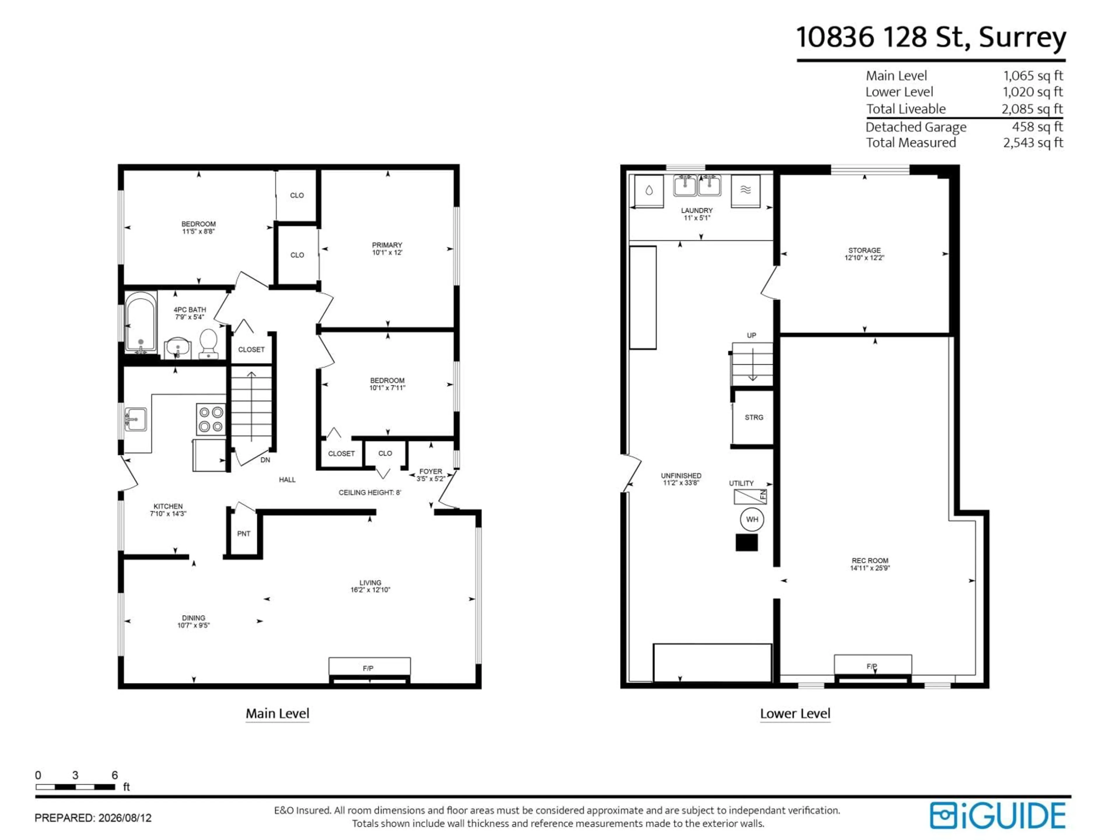Floor plan for 10836 128 STREET, Surrey British Columbia V3T3A3