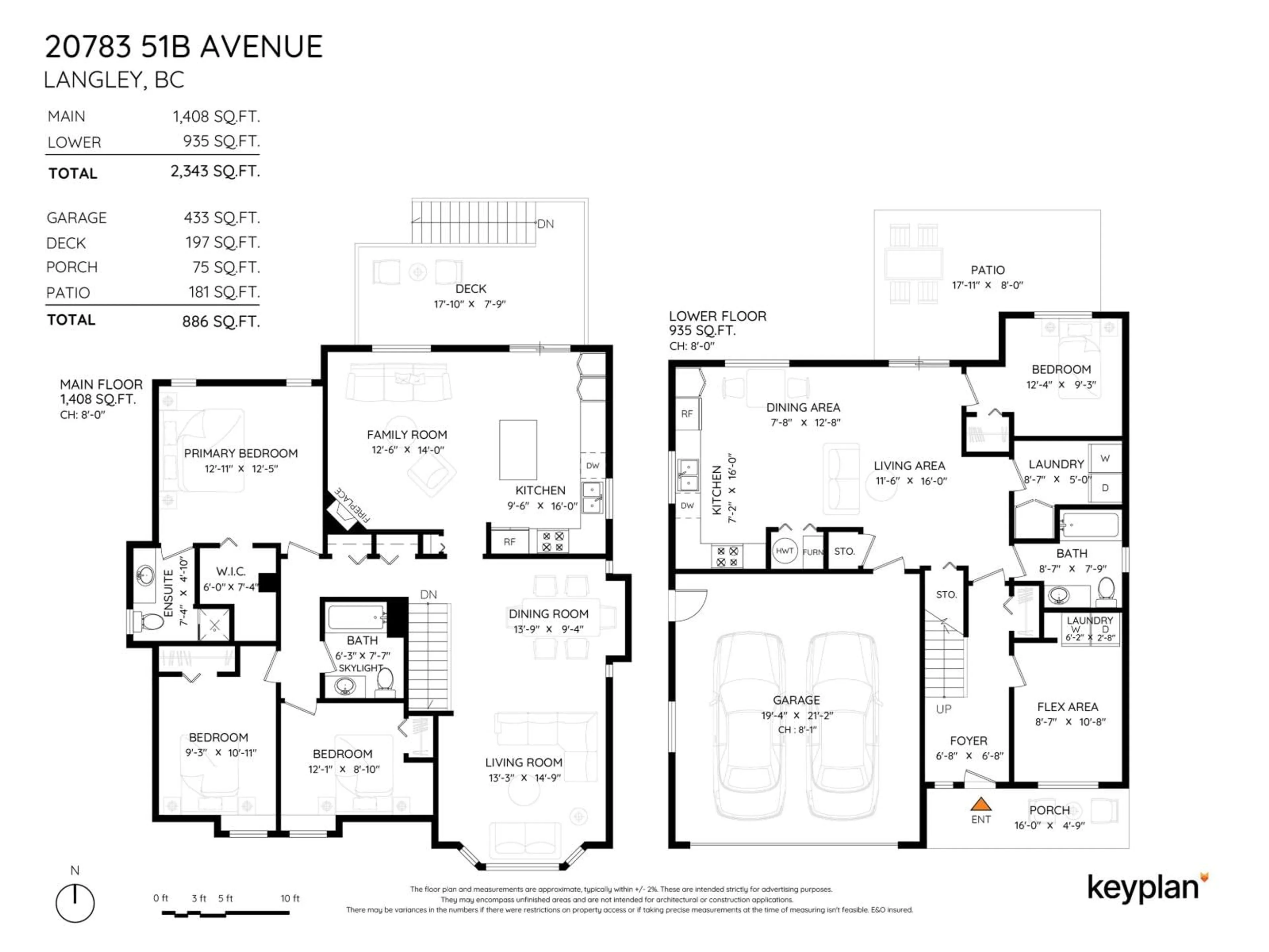 Floor plan for 20783 51B AVENUE, Langley British Columbia V3A7T5