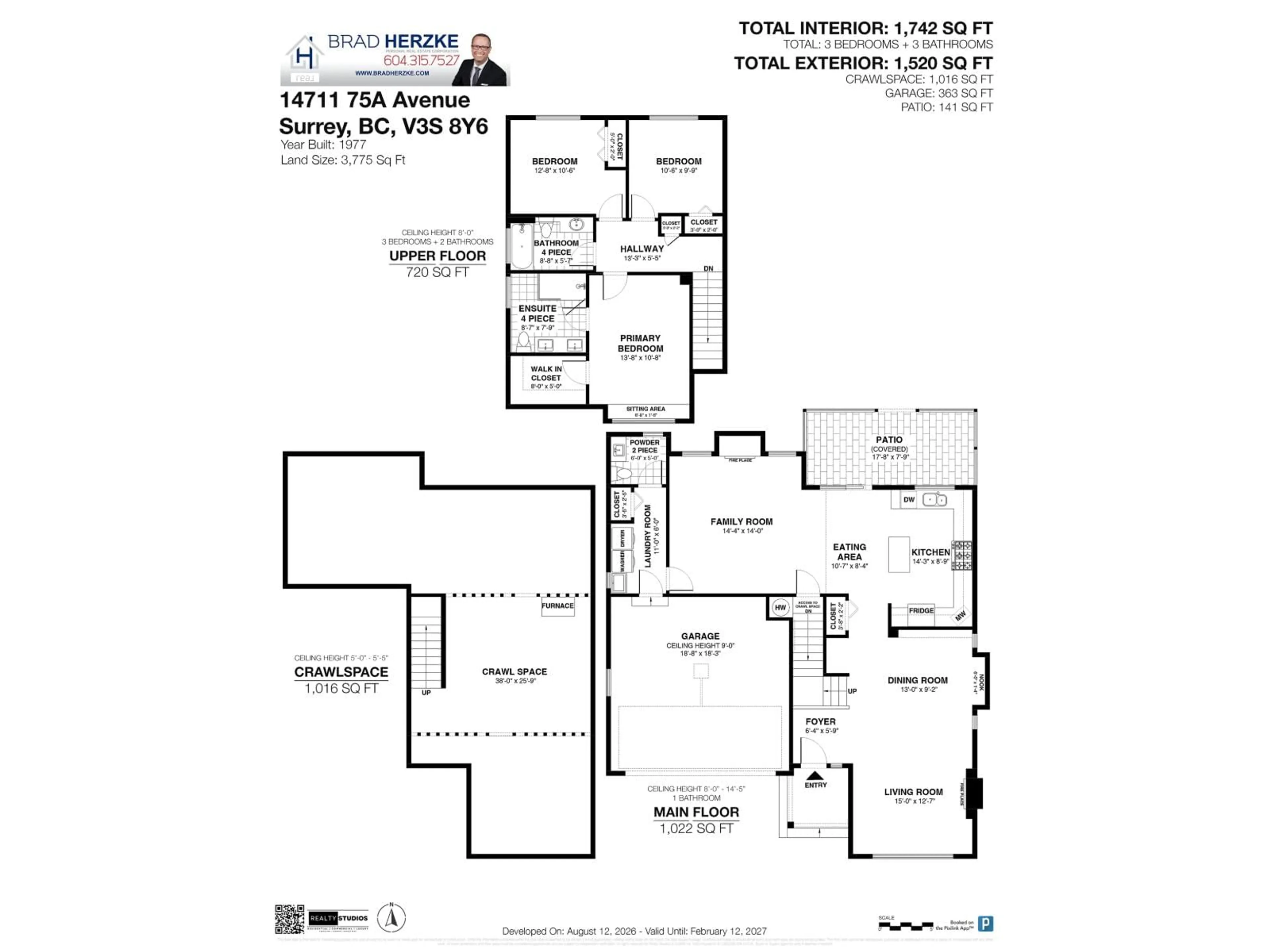 Floor plan for 14711 75A AVENUE, Surrey British Columbia V3S8Y6
