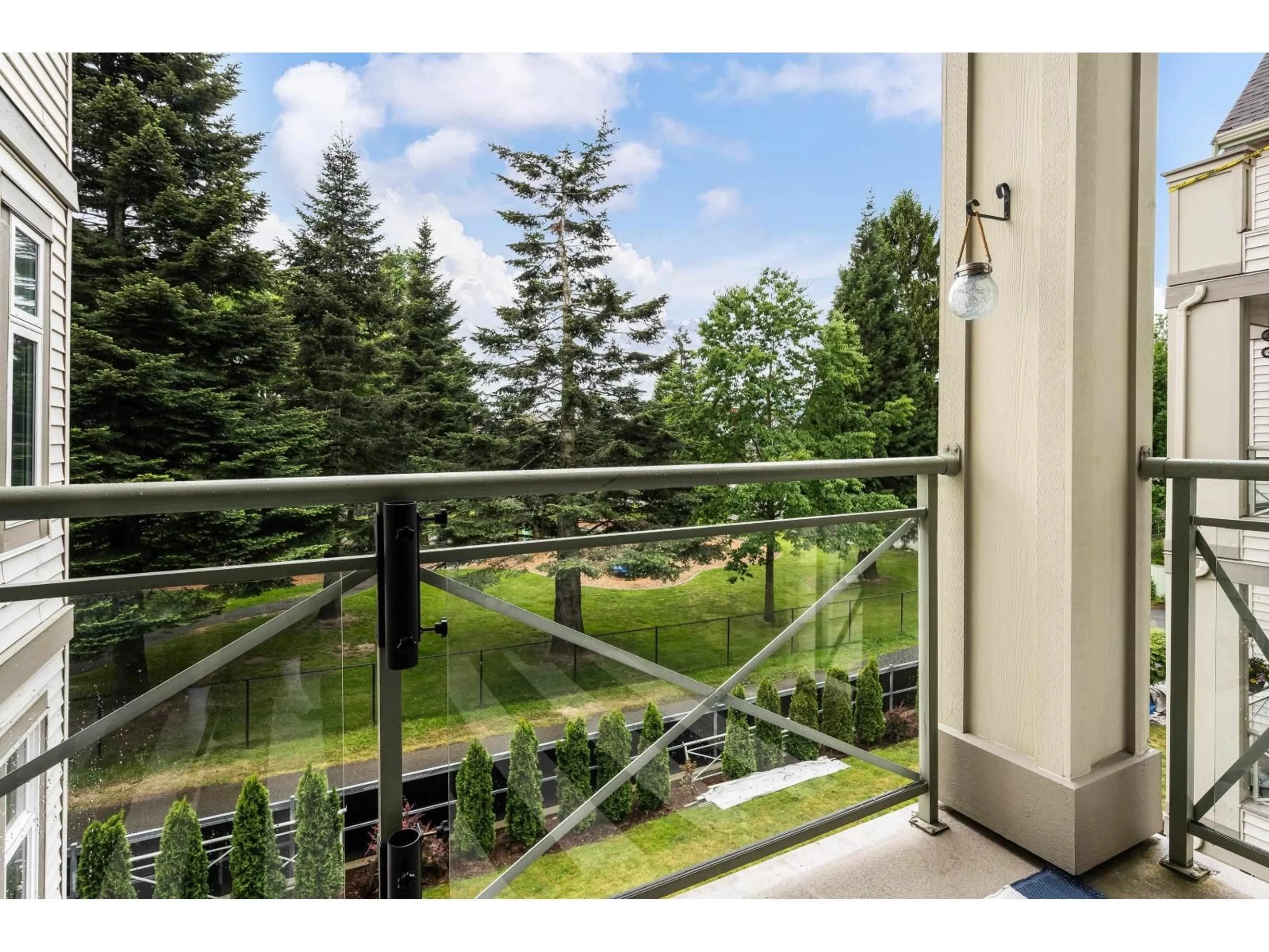 Balcony in the apartment, forest/trees view for 314 - 45700 WELLINGTON AVENUE, Chilliwack British Columbia V2P2E4