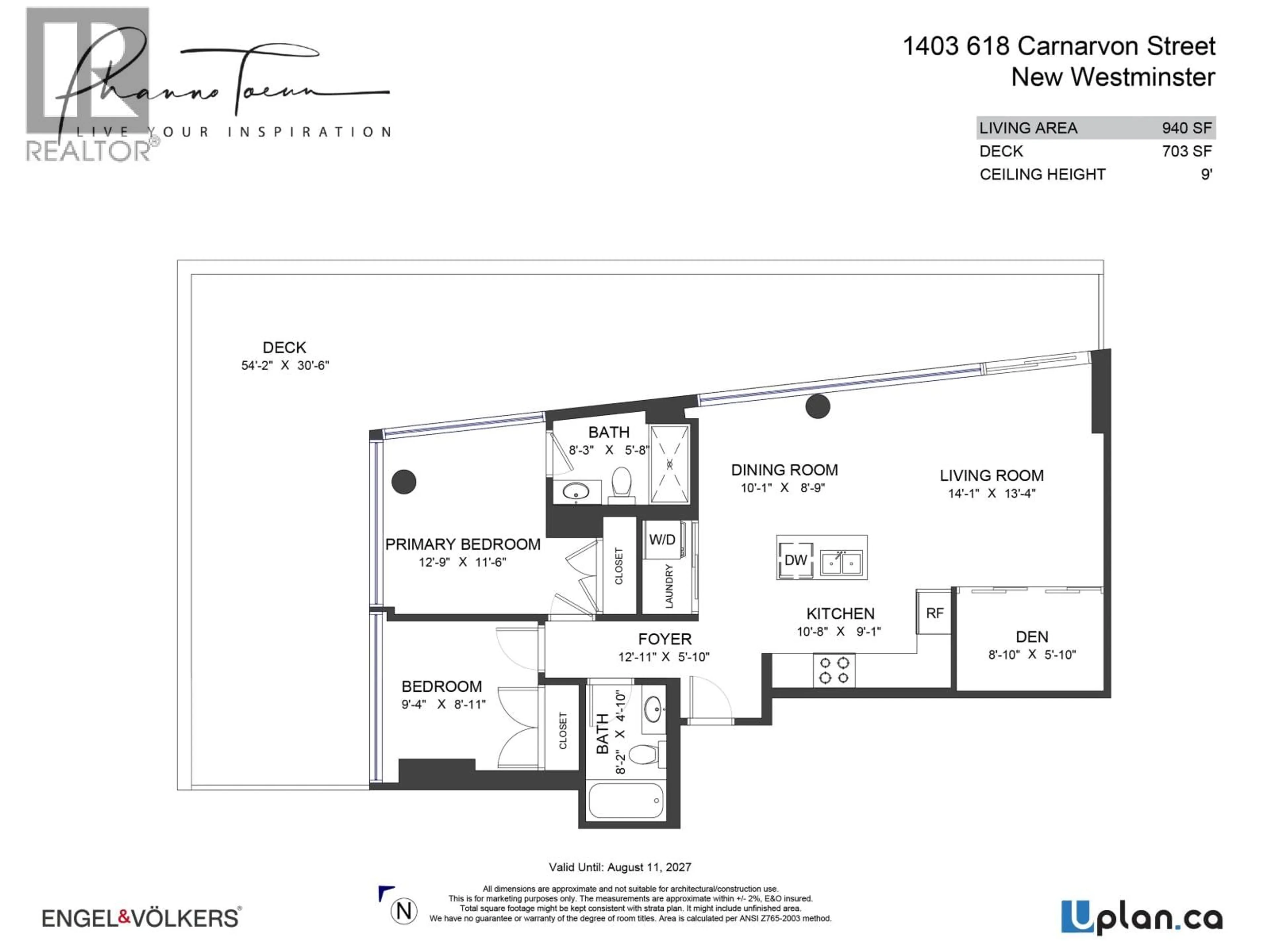 Floor plan for 1403 - 618 CARNARVON STREET, New Westminster British Columbia V3M0N9