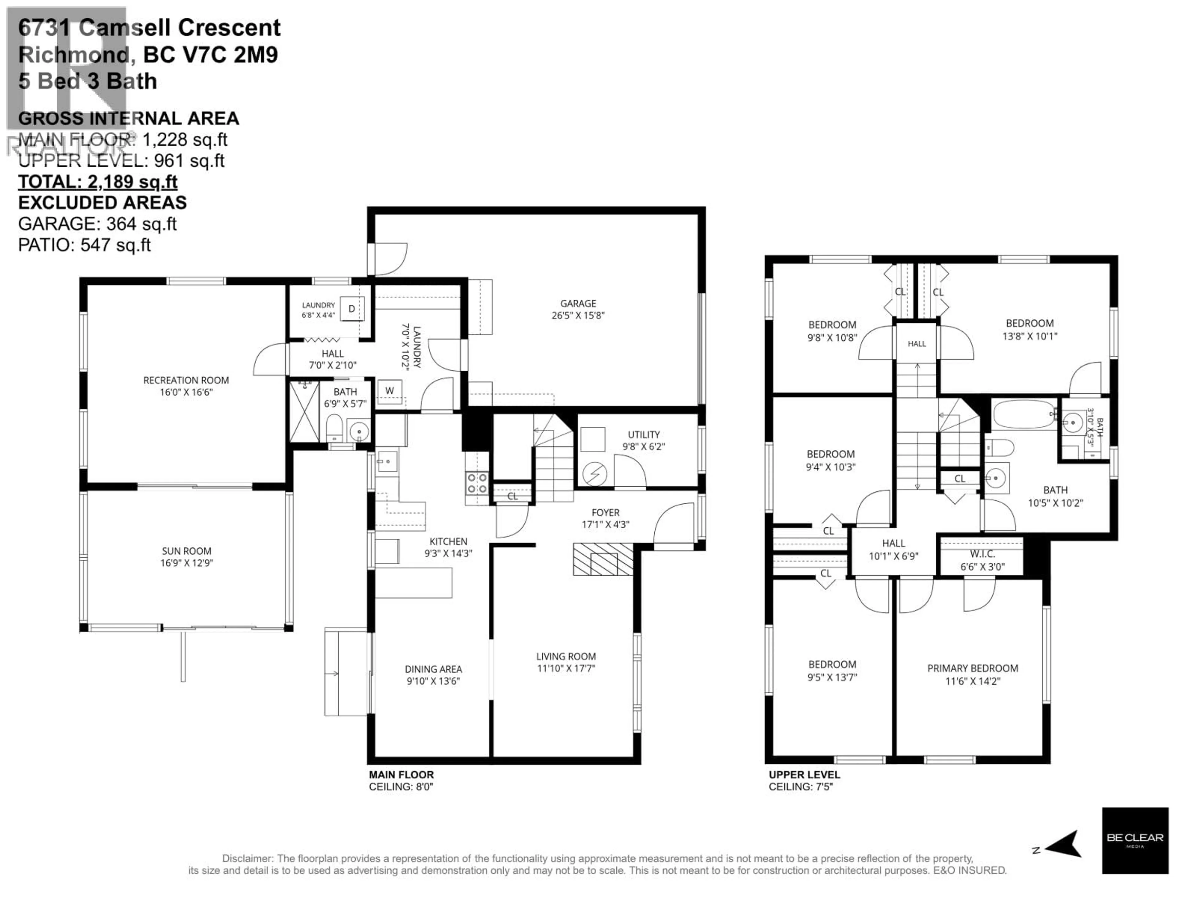 Floor plan for 6731 CAMSELL CRESCENT, Richmond British Columbia V7C2M9
