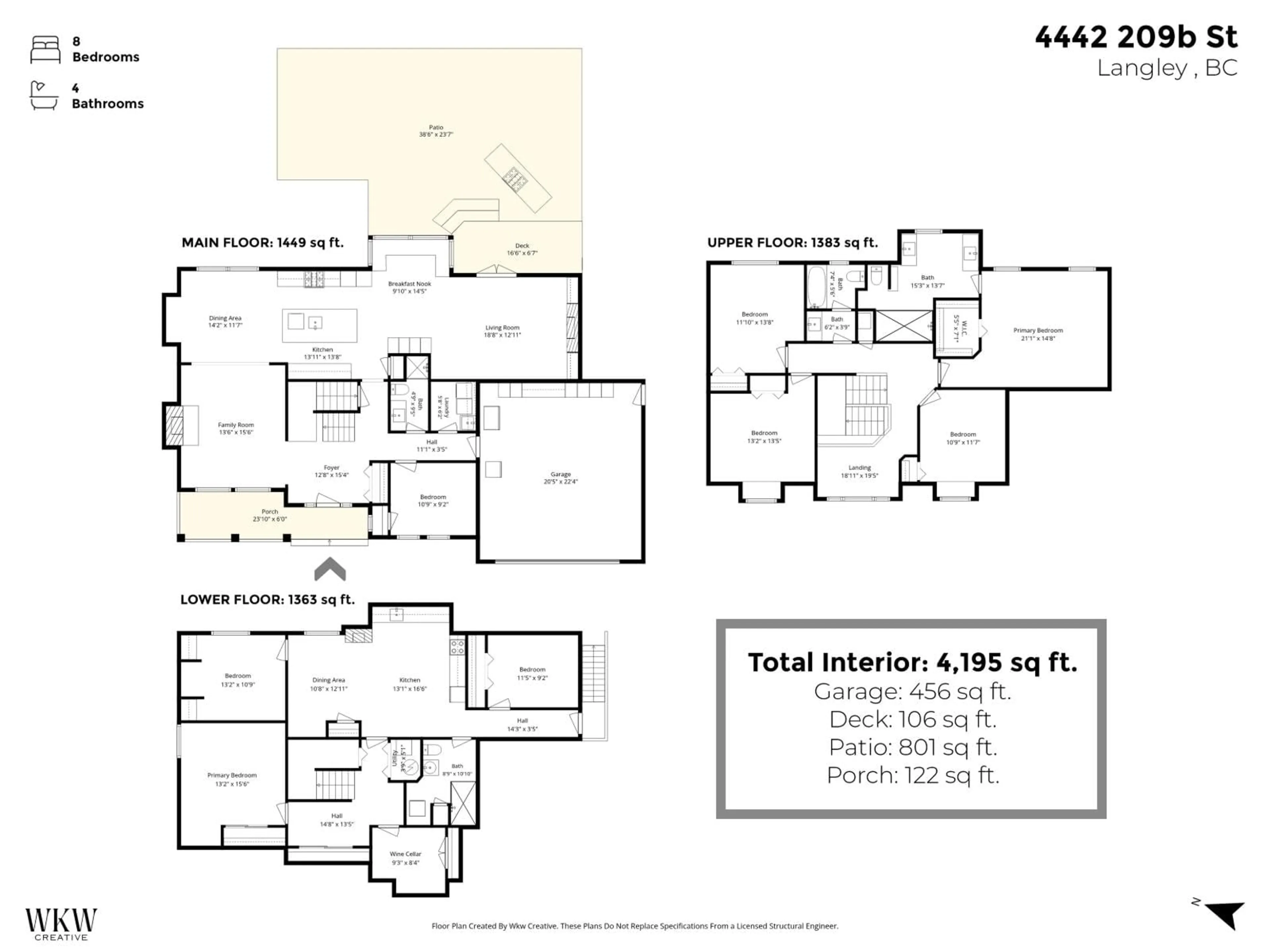 Floor plan for 4442 209B STREET, Langley British Columbia V3A8Y8