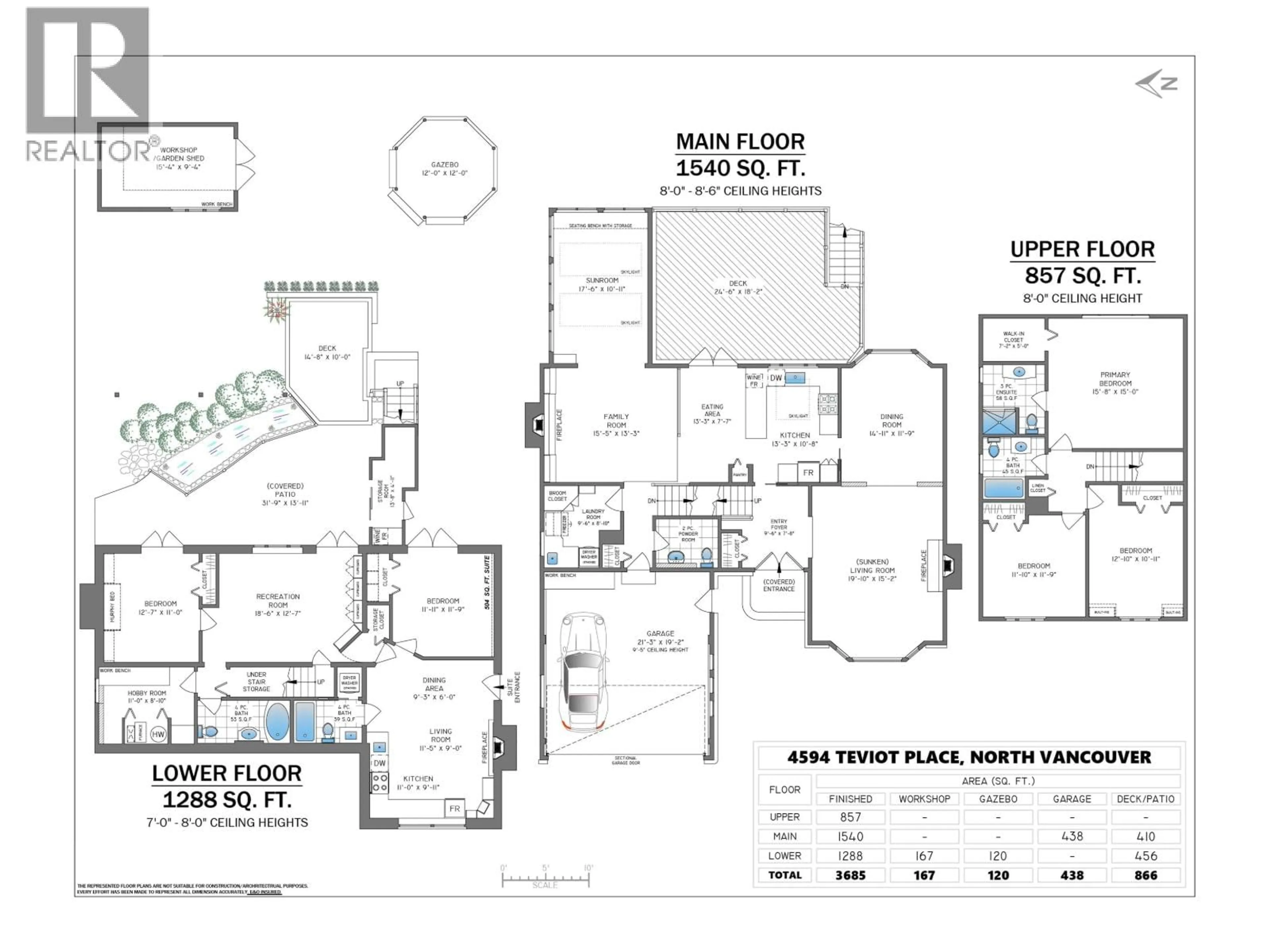 Floor plan for 4594 TEVIOT PLACE, North Vancouver British Columbia V7R4M5