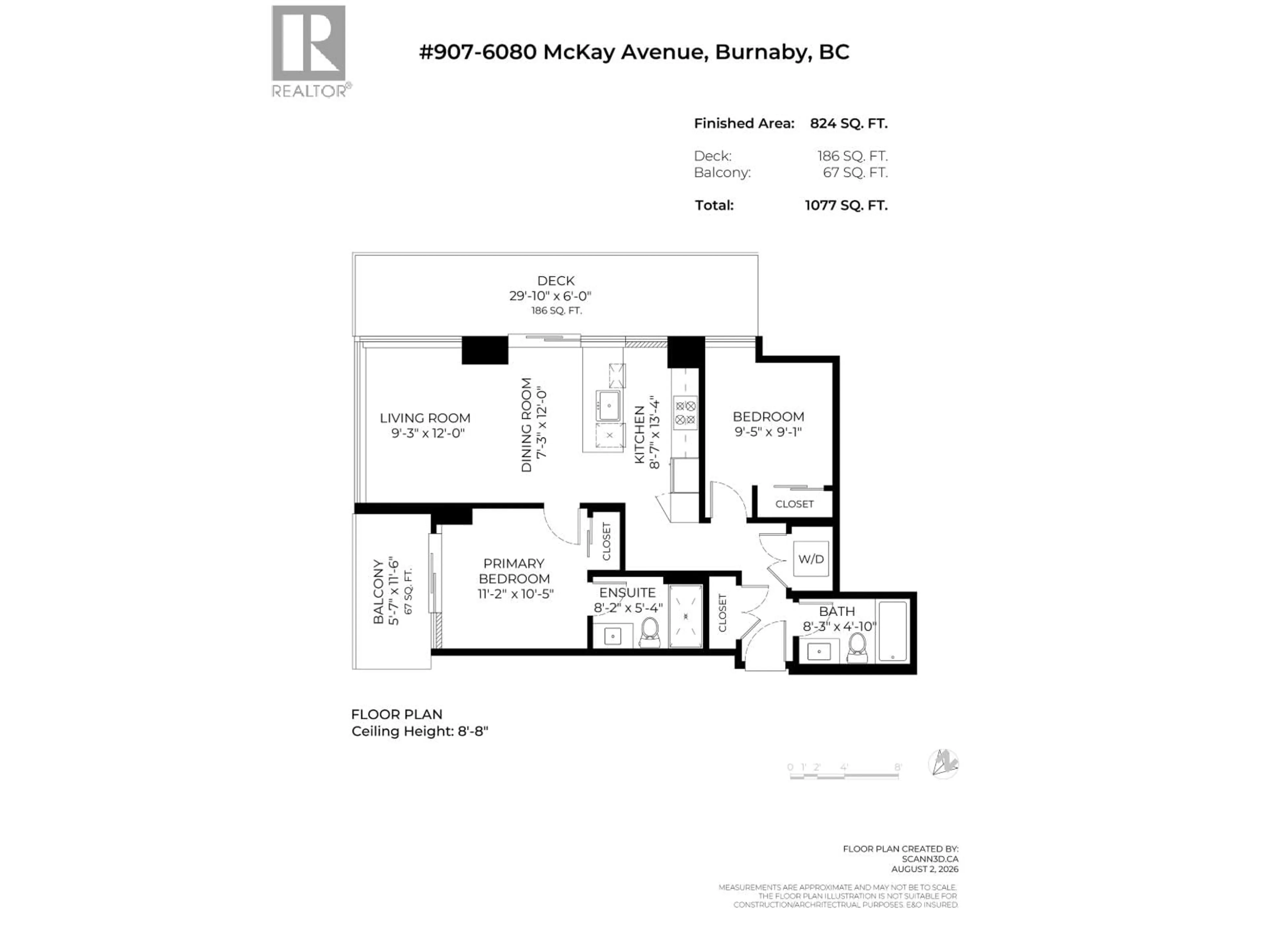 Floor plan for 907 - 6080 MCKAY AVENUE, Burnaby British Columbia V5H0J4