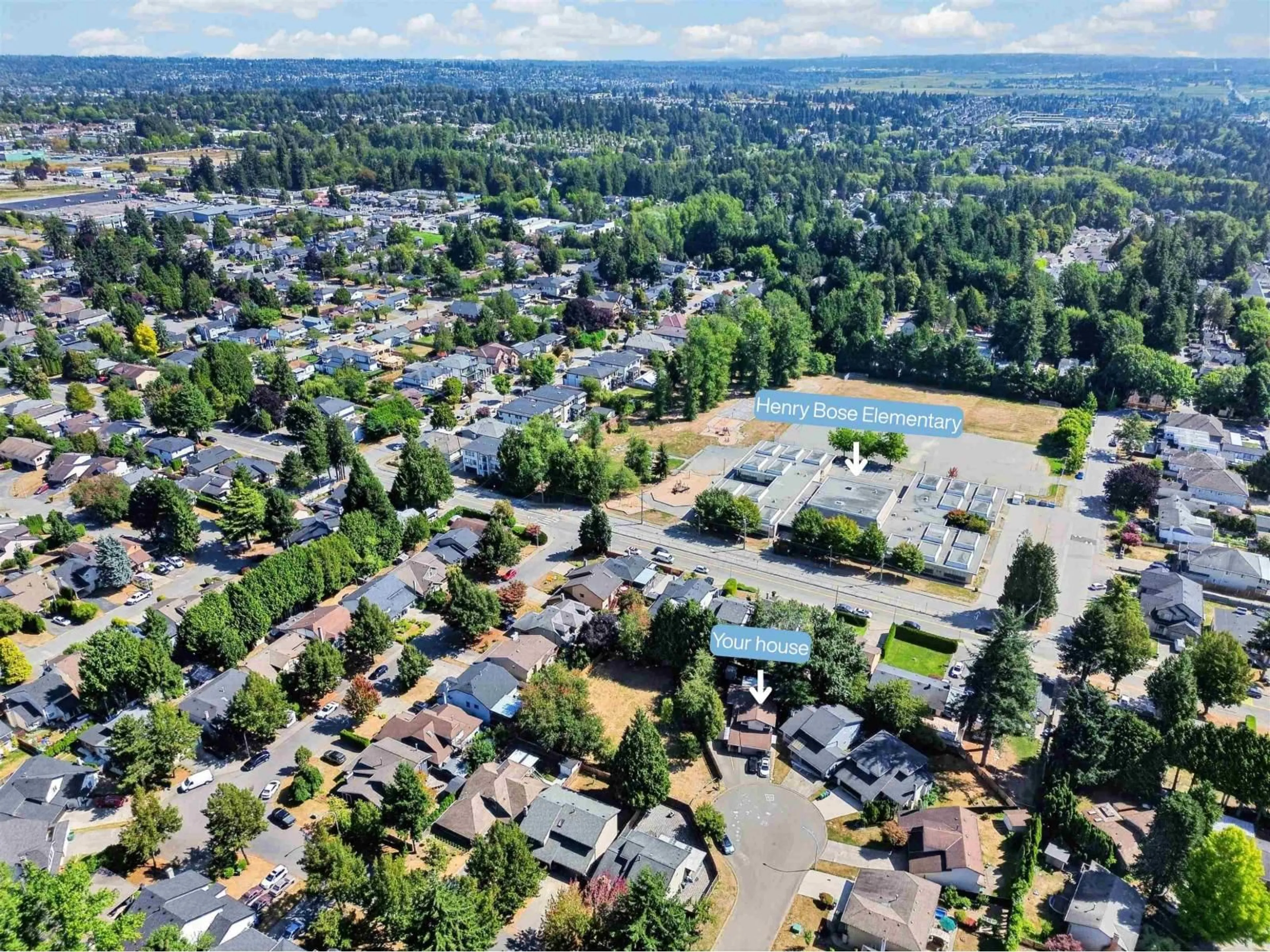 A pic from outside/outdoor area/front of a property/back of a property/a pic from drone, mountain view for 13355 65A AVENUE, Surrey British Columbia V3W8T2