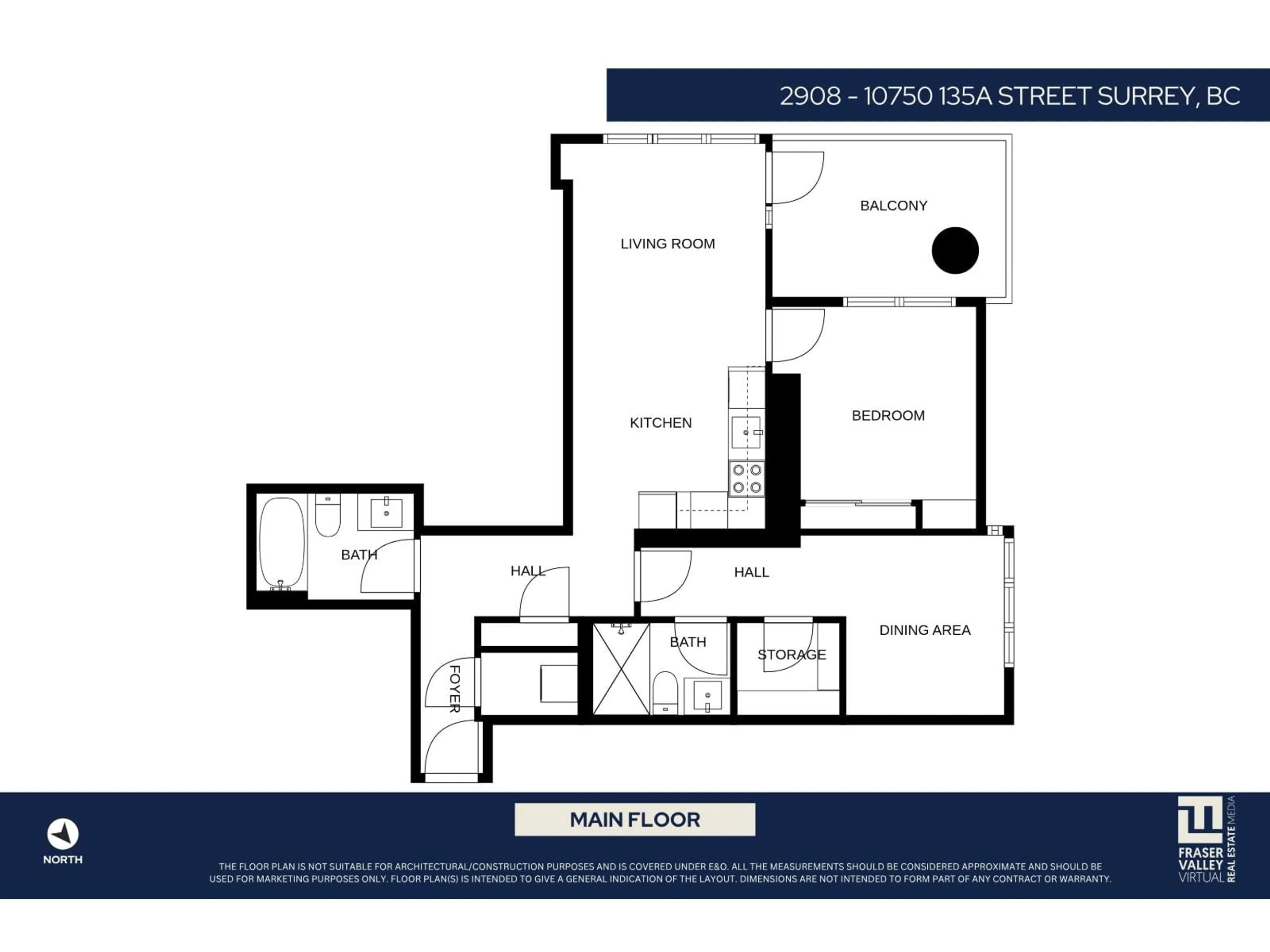 Floor plan for 2908 - 10750 135A STREET, Surrey British Columbia V3T0V4