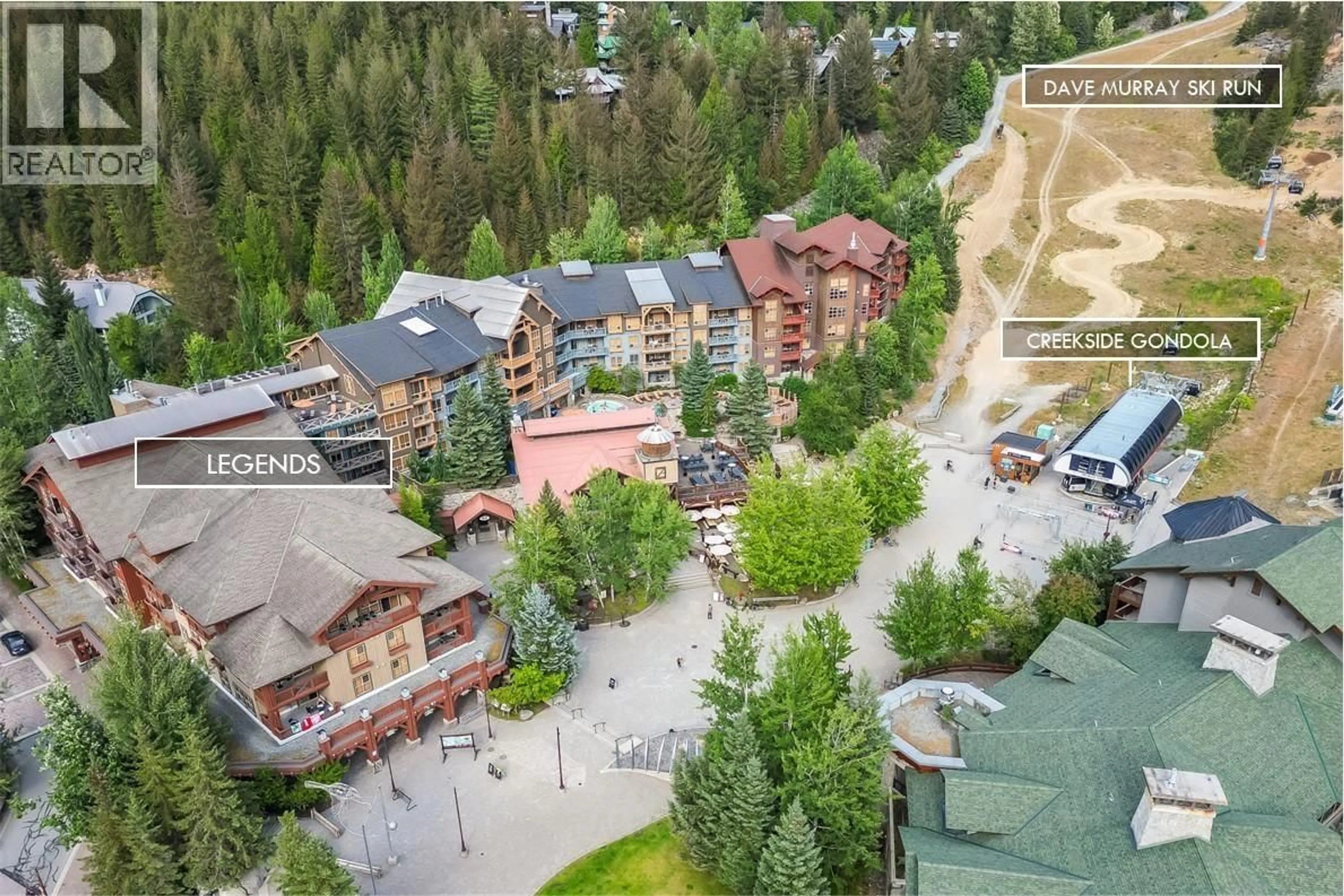 A pic from outside/outdoor area/front of a property/back of a property/a pic from drone, mountain view for 532D - 2036 LONDON LANE, Whistler British Columbia V8E0N7