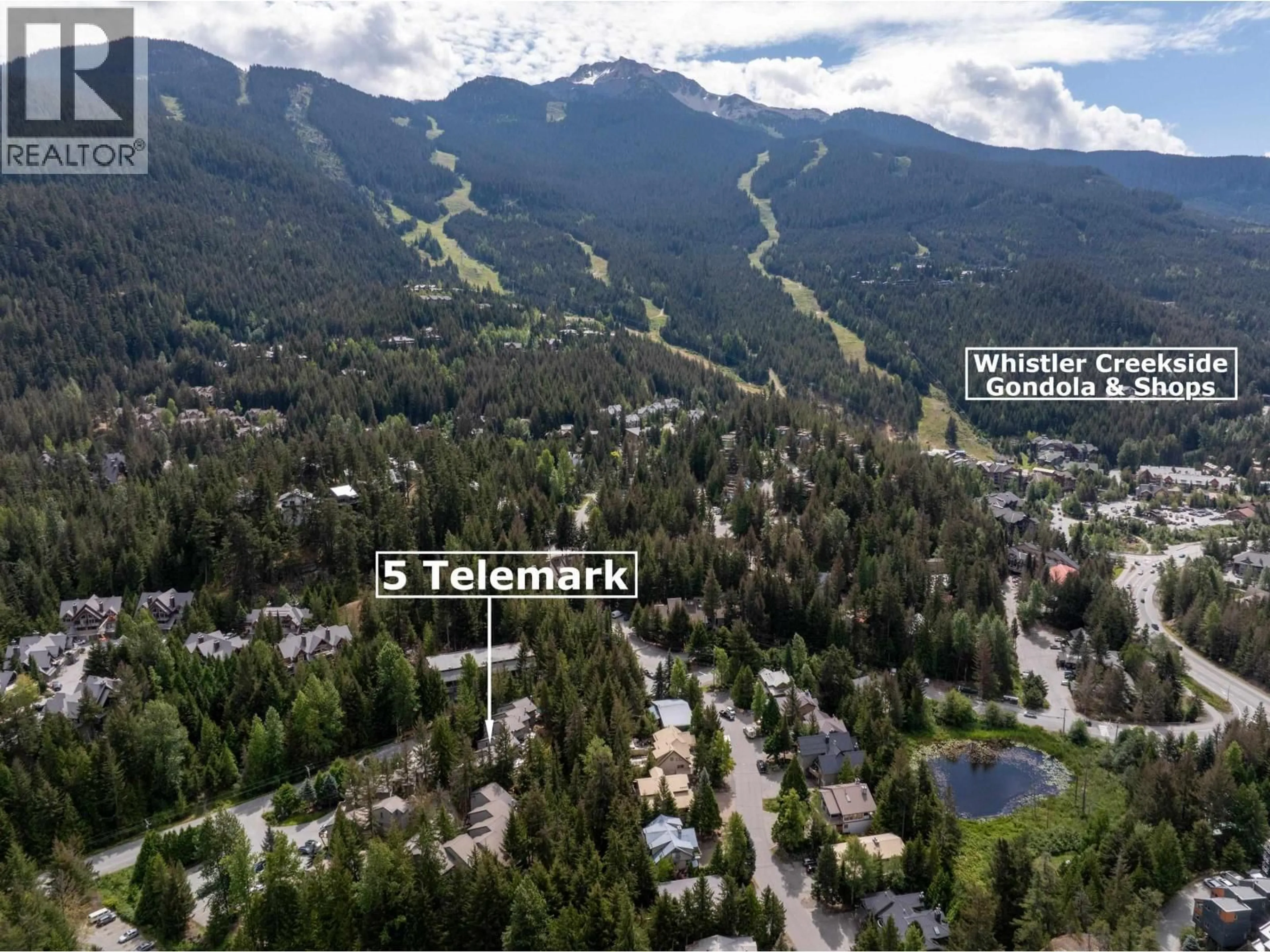 A pic from outside/outdoor area/front of a property/back of a property/a pic from drone, mountain view for 5 - 2200 EVA LAKE ROAD, Whistler British Columbia V8E0A6