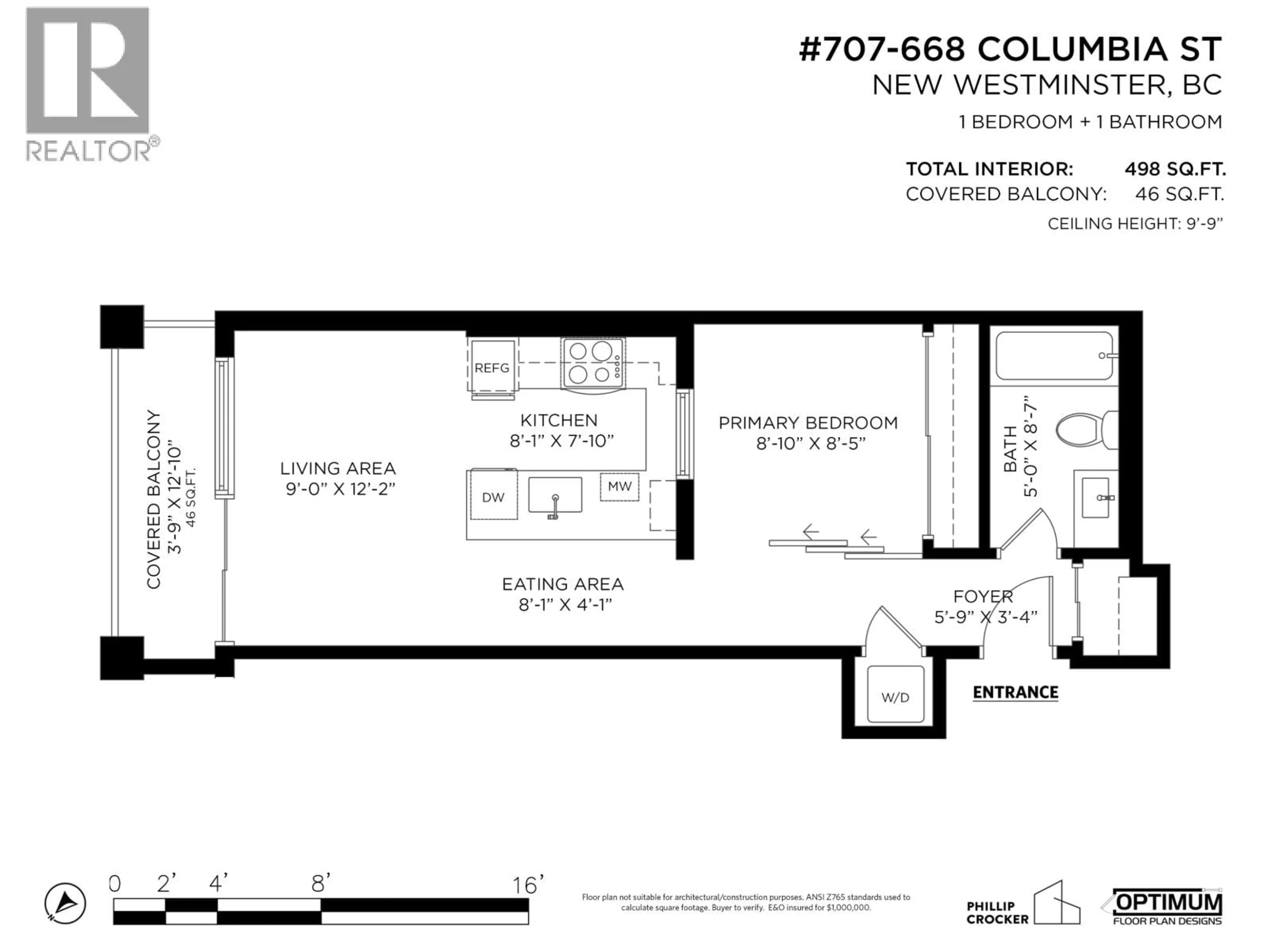 Floor plan for 707 - 668 COLUMBIA STREET, New Westminster British Columbia V3M1A9
