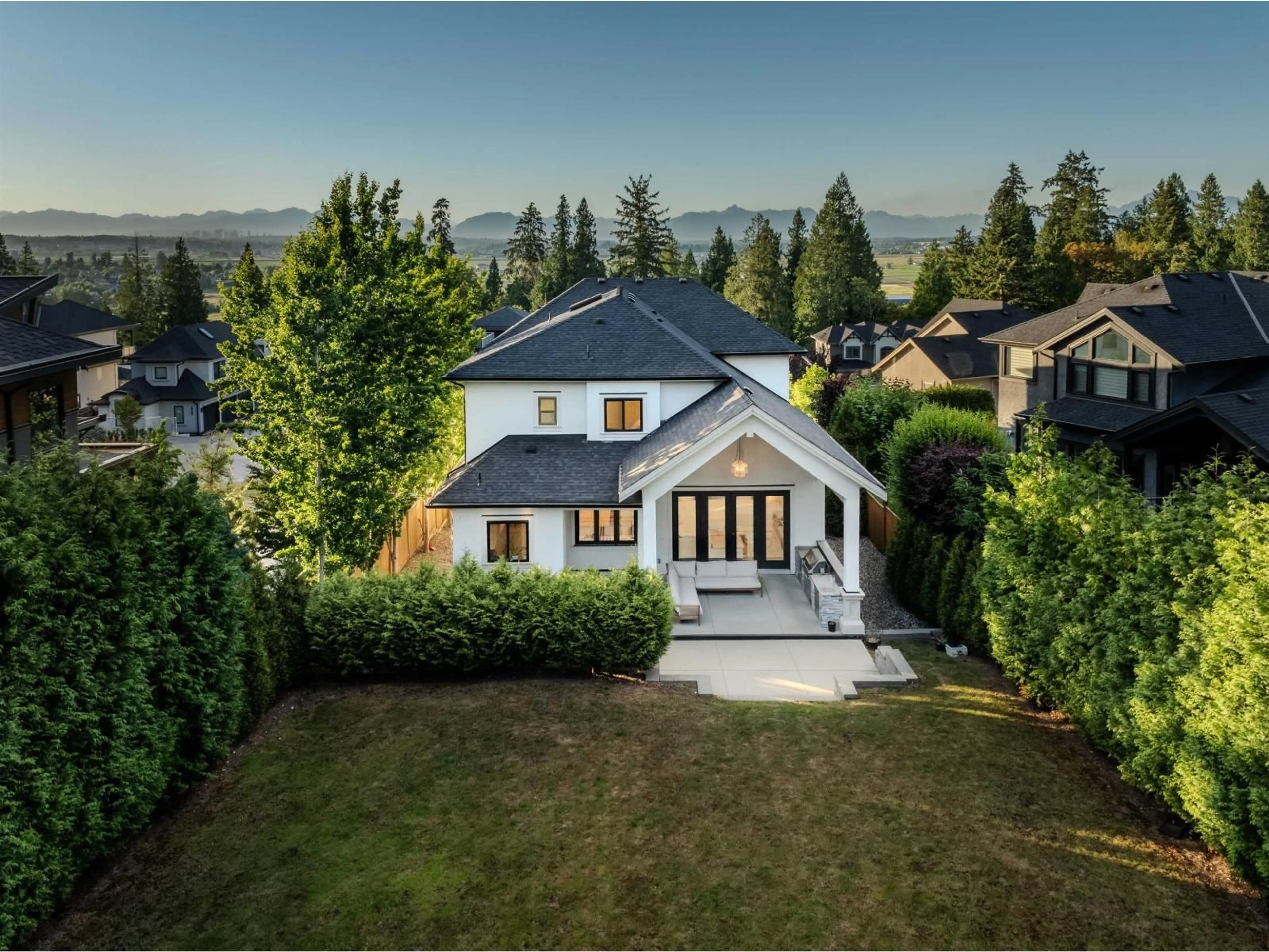 A pic from outside/outdoor area/front of a property/back of a property/a pic from drone, mountain view for 16738 MCNAIR DRIVE, Surrey British Columbia V3Z0P9