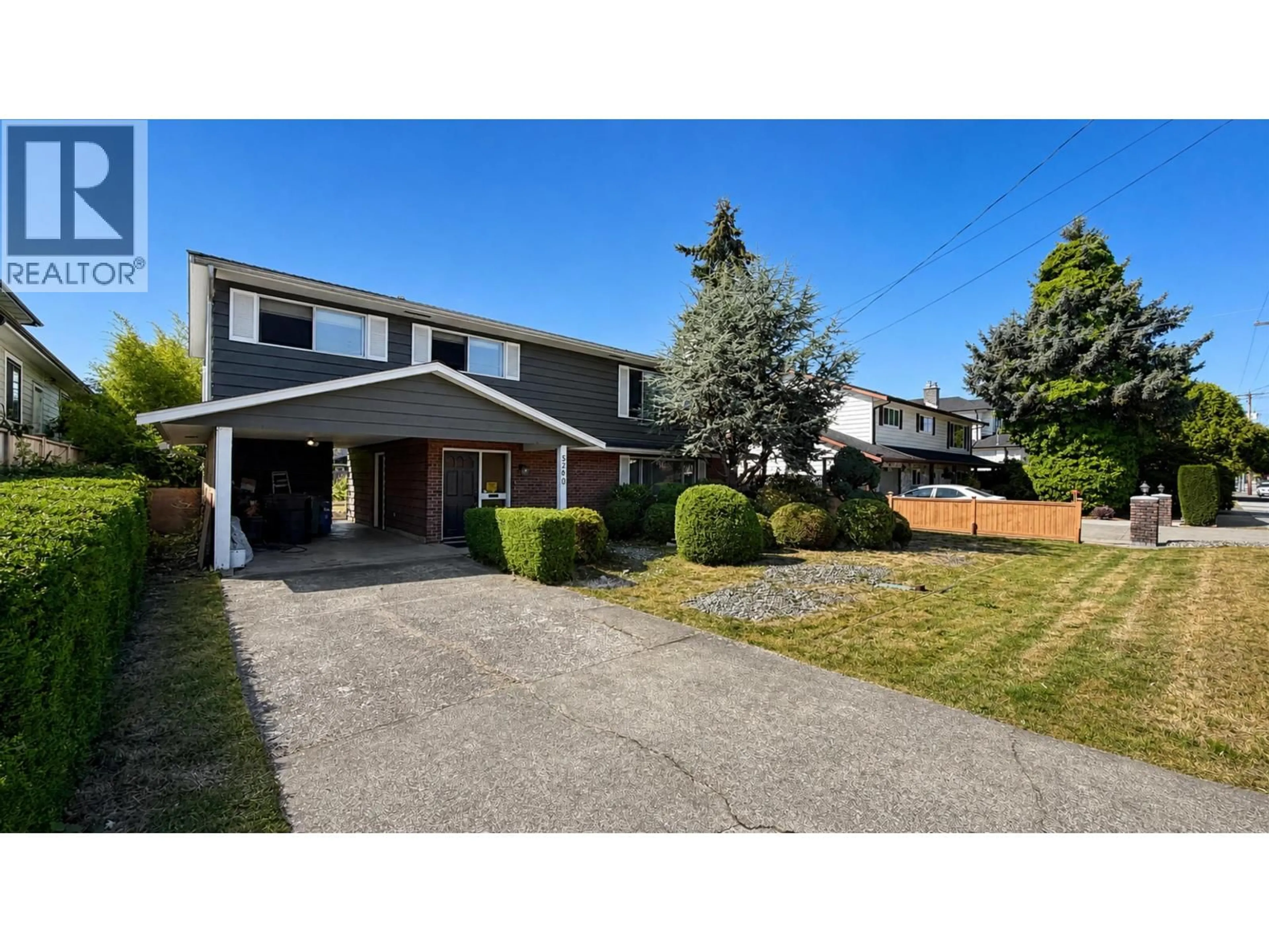 A pic from outside/outdoor area/front of a property/back of a property/a pic from drone, street for 5260 MONCTON STREET, Richmond British Columbia V7E3B3