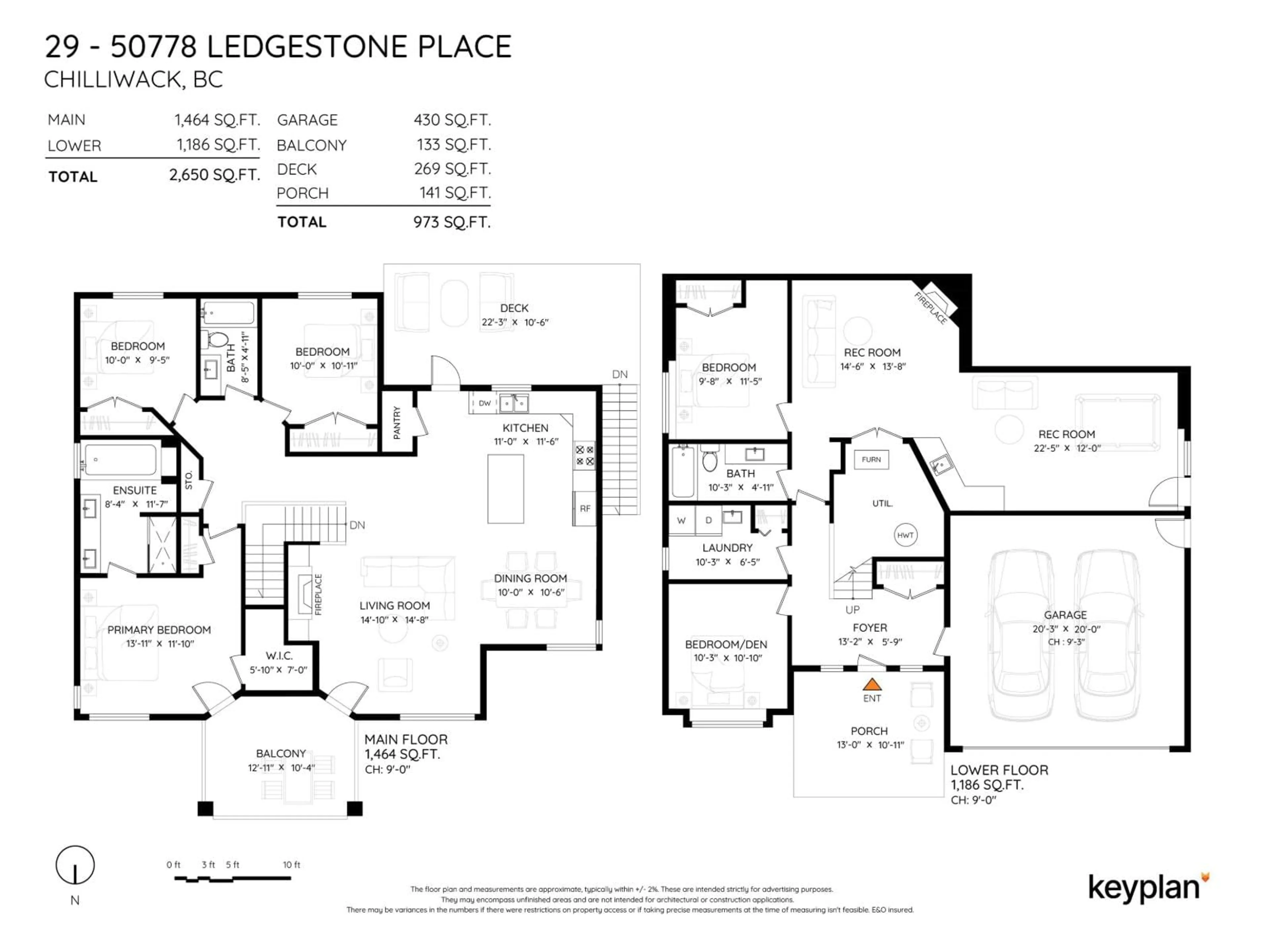 Floor plan for 29 - 50778 LEDGESTONE PLACE, Chilliwack British Columbia V2P0E7