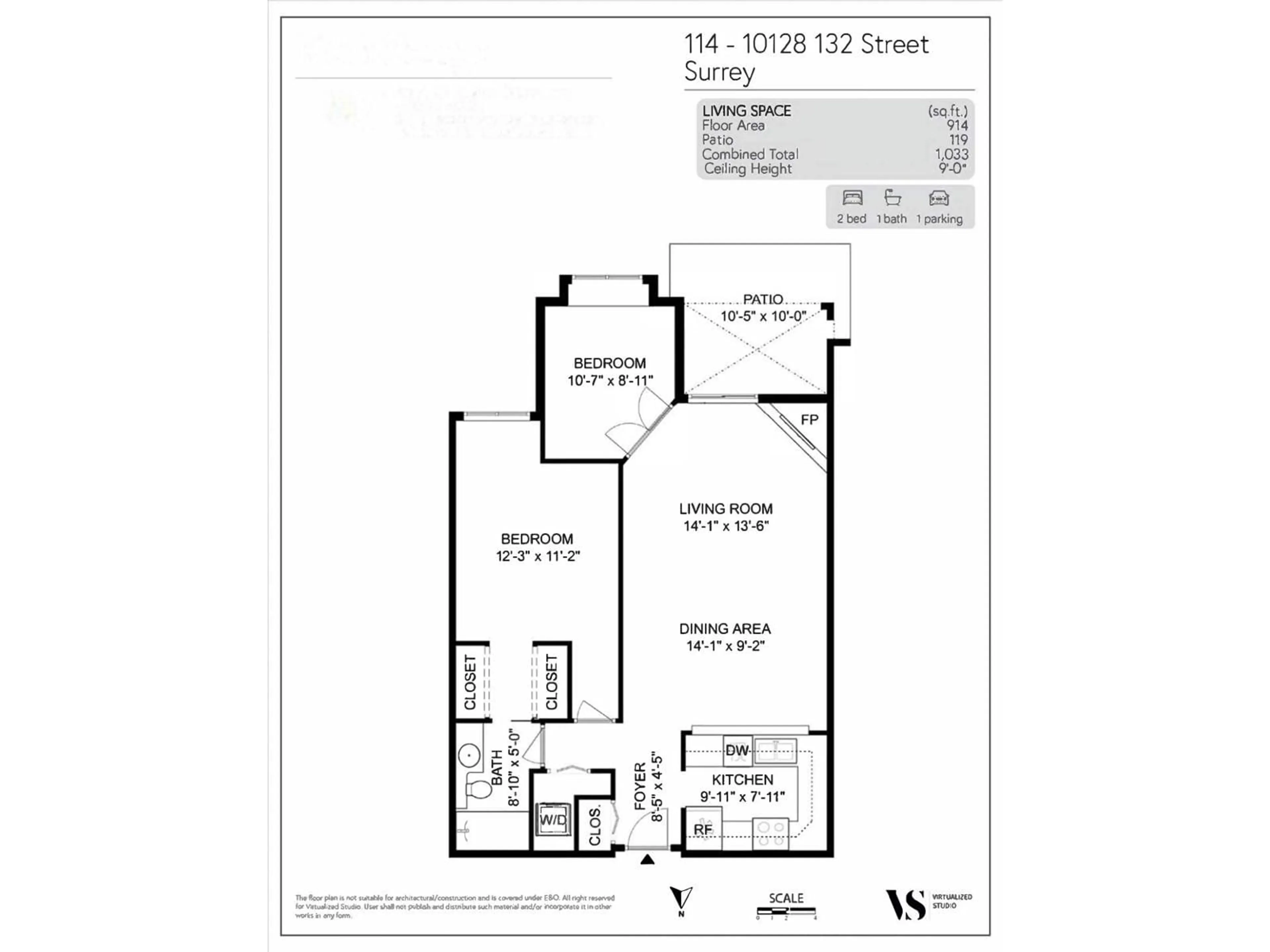 Floor plan for 114 - 10128 132 STREET, Surrey British Columbia V3T3T5