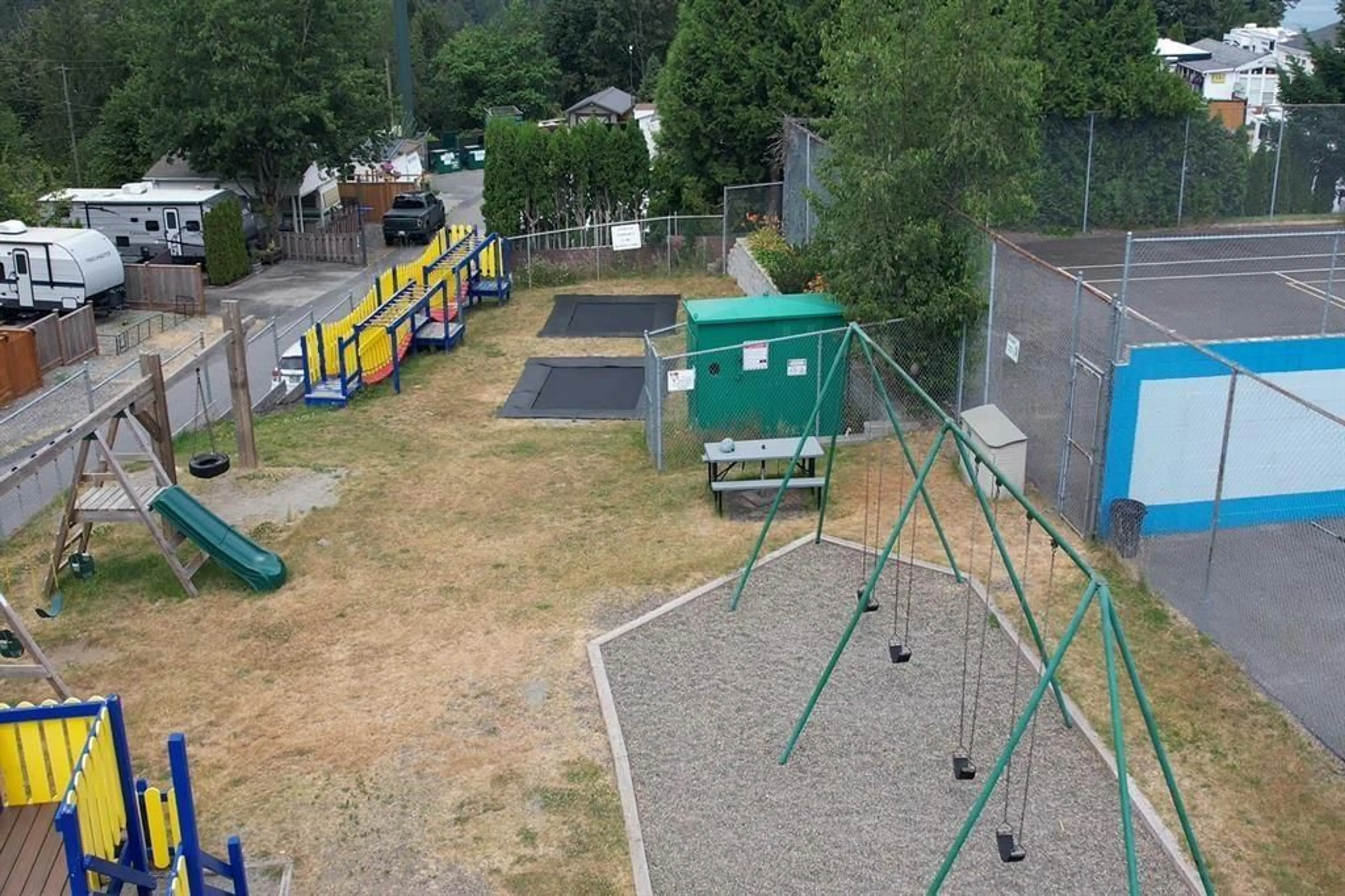 A pic from outside/outdoor area/front of a property/back of a property/a pic from drone, street for 158 - 1436 FROST ROAD, Lindell Beach British Columbia V2R4X8