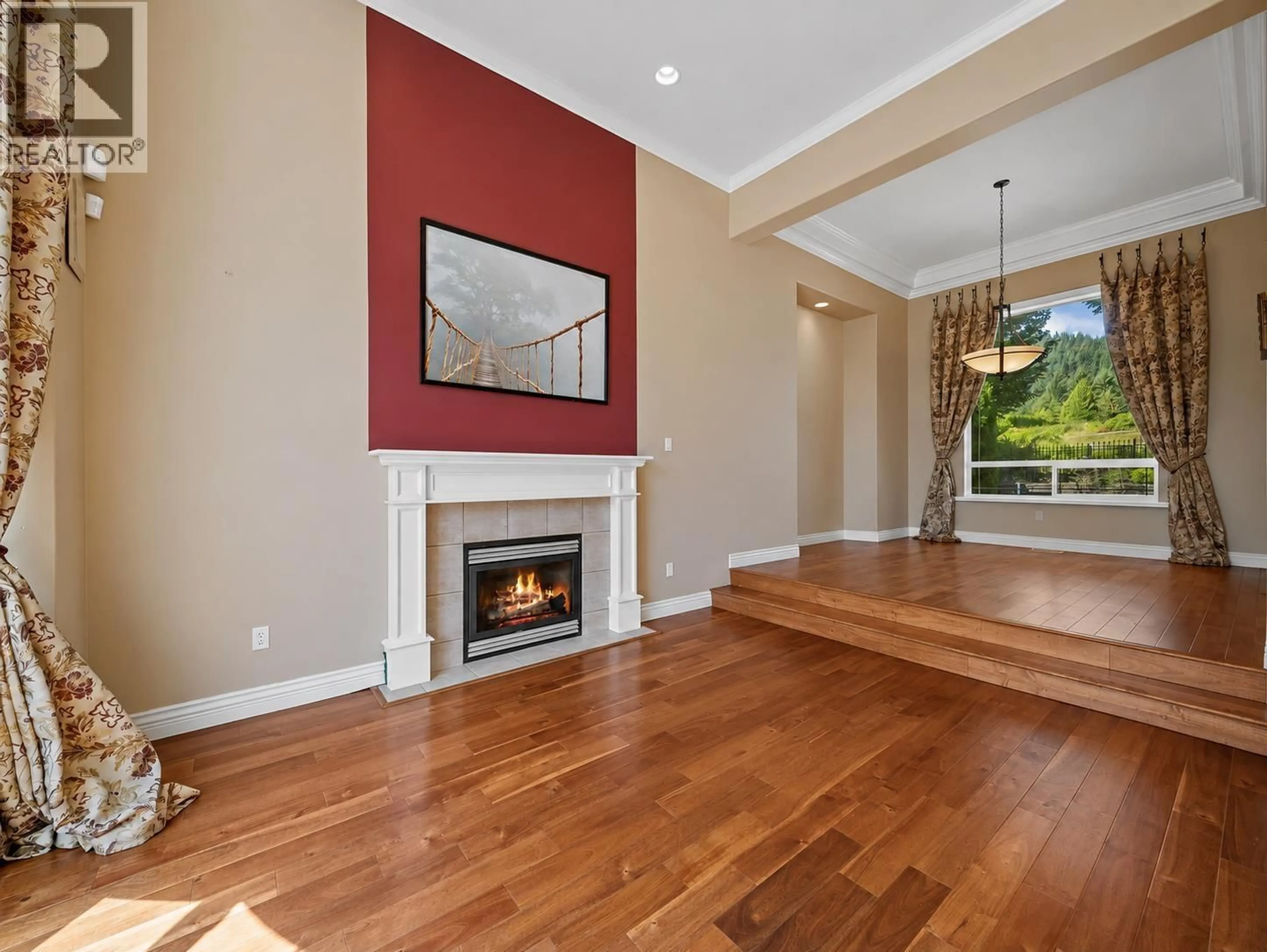 Living room with furniture, wood/laminate floor for 1760 HAMPTON DRIVE, Coquitlam British Columbia V3E3E1