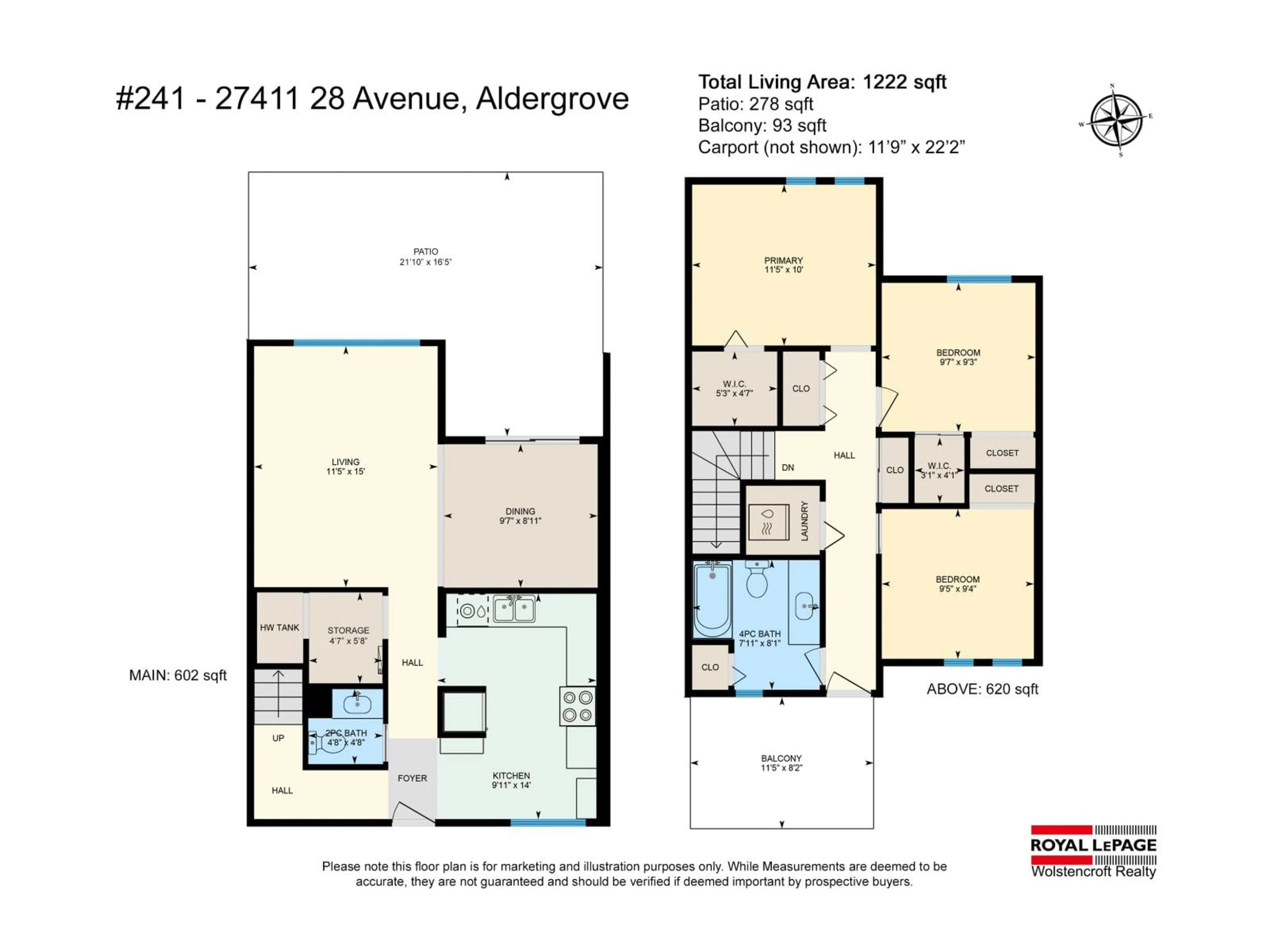 Floor plan for 241 - 27411 28 AVENUE, Langley British Columbia V4W3V1