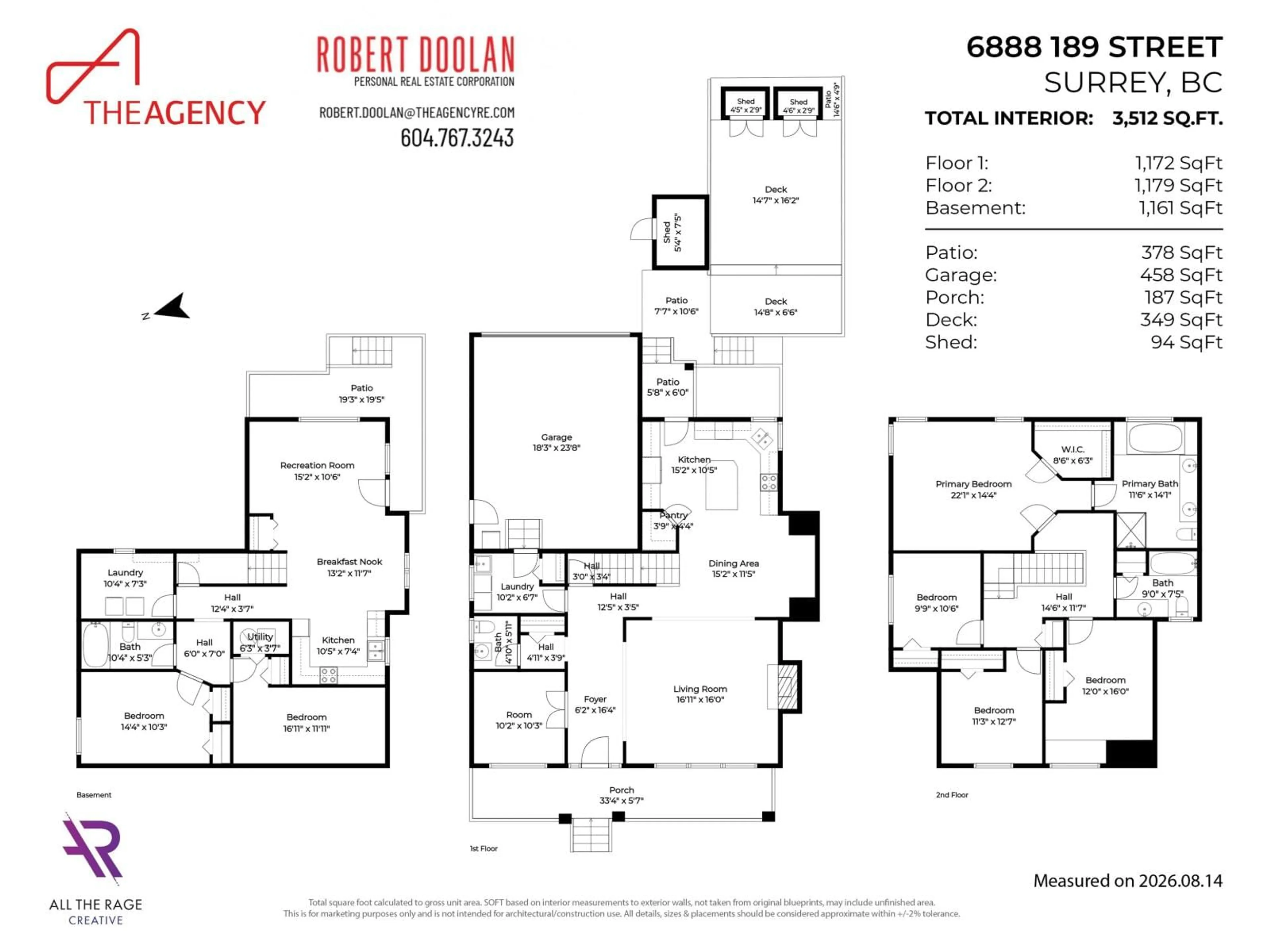 Floor plan for 6888 189TH STREET, Surrey British Columbia V4N5K1