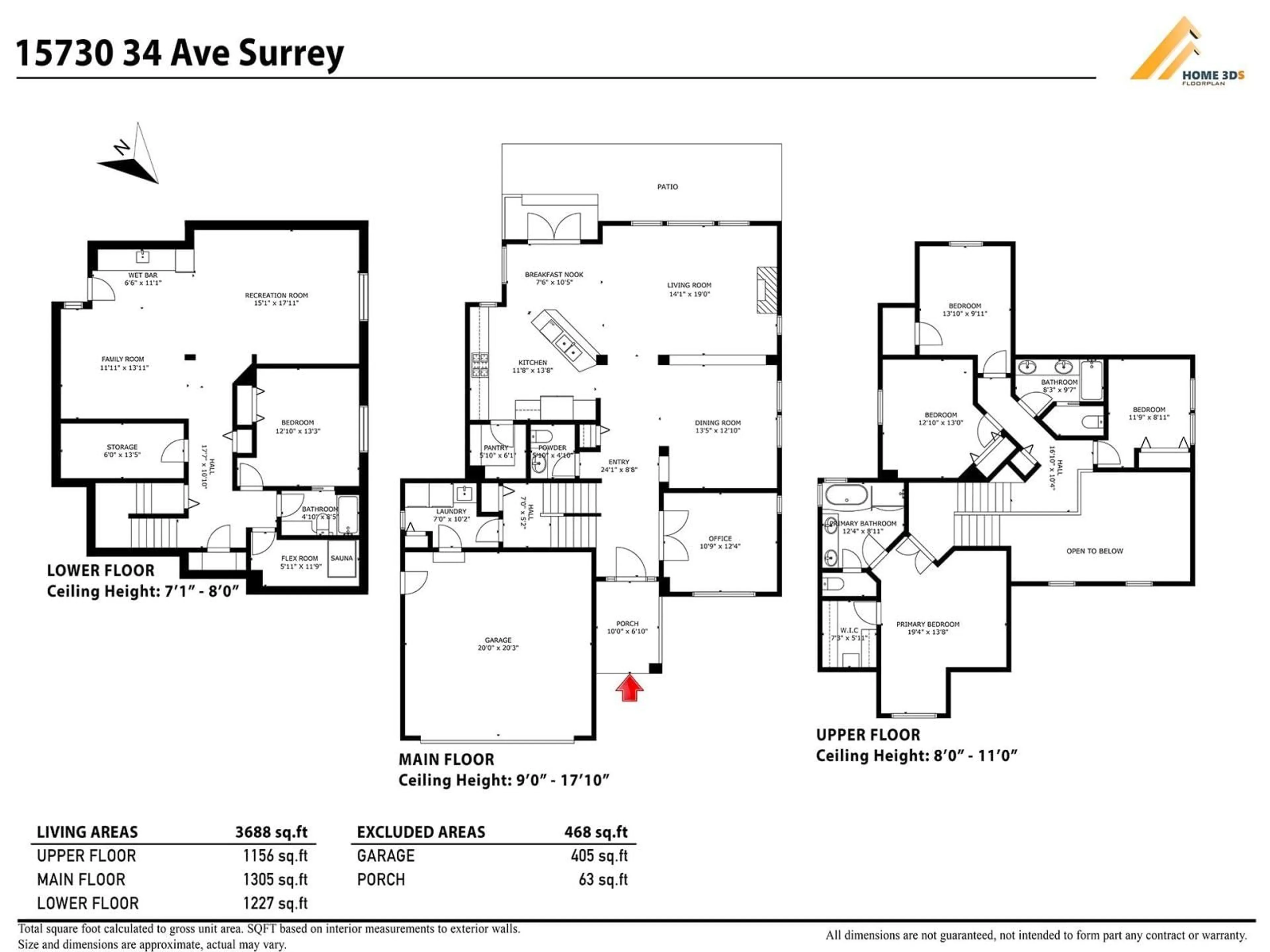 Floor plan for 15730 34 AVENUE, Surrey British Columbia V3Z3Y4