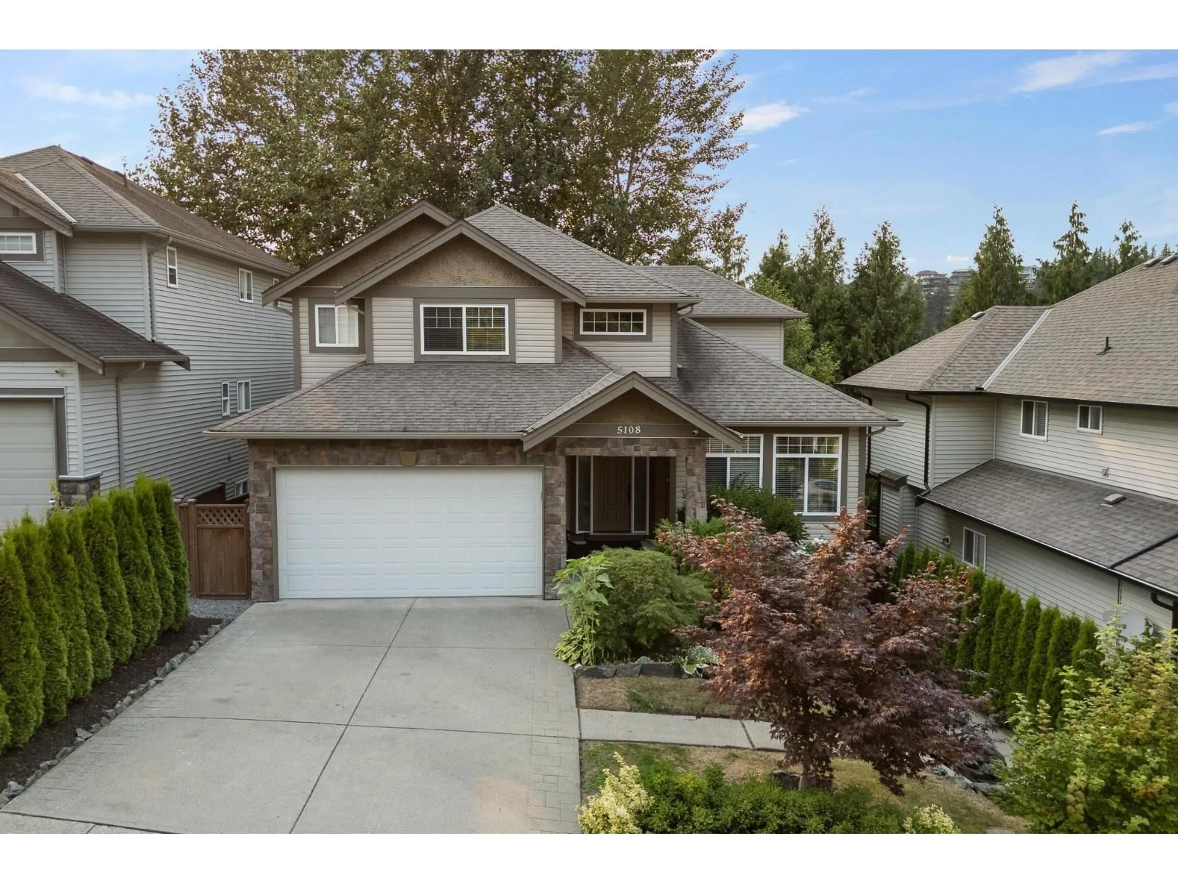 A pic from outside/outdoor area/front of a property/back of a property/a pic from drone, street for 5108 CECIL RIDGE PLACE, Chilliwack British Columbia V2R6A1
