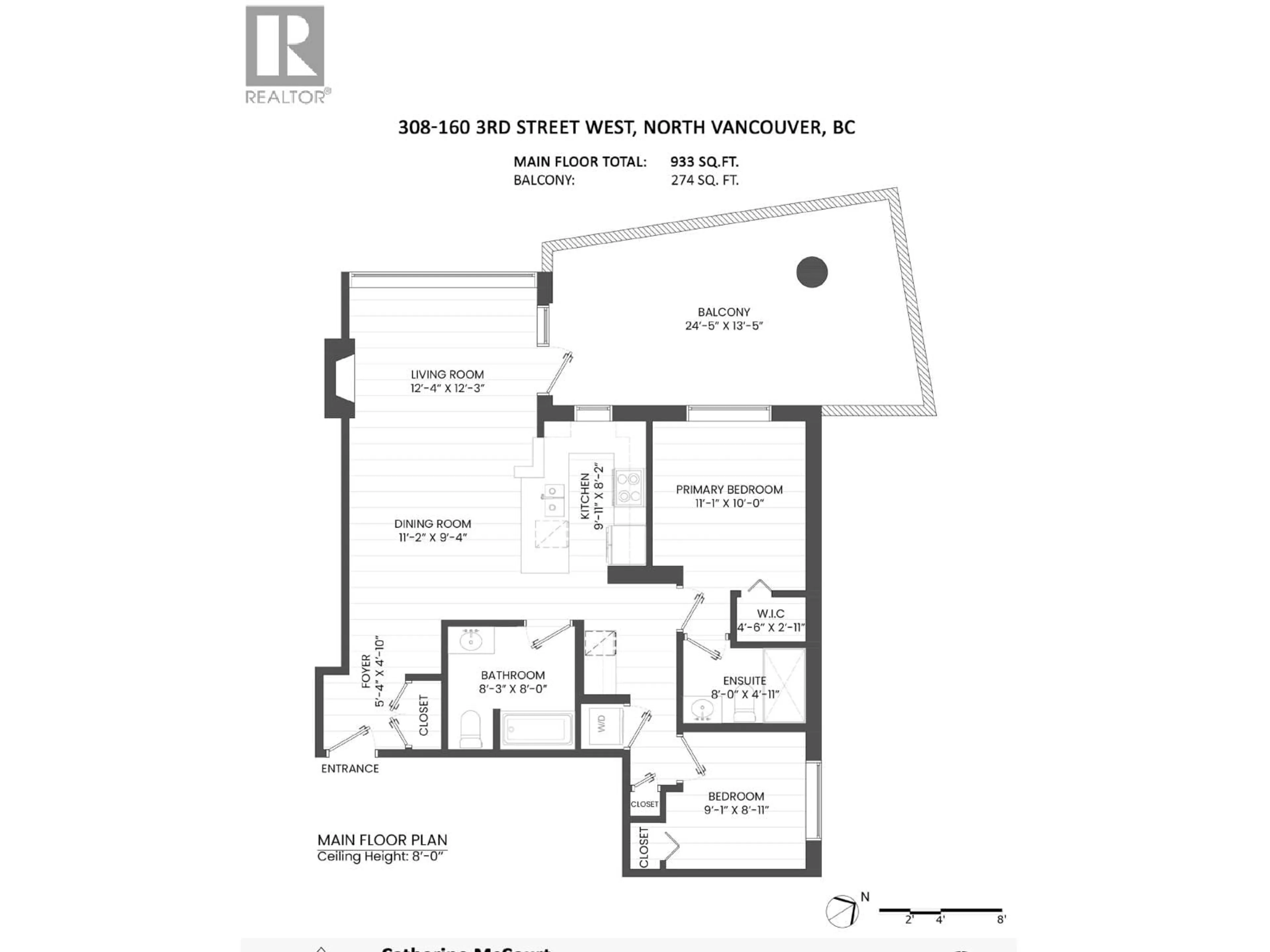 Floor plan for 308 - 160 3RD STREET, North Vancouver British Columbia V7M0A9