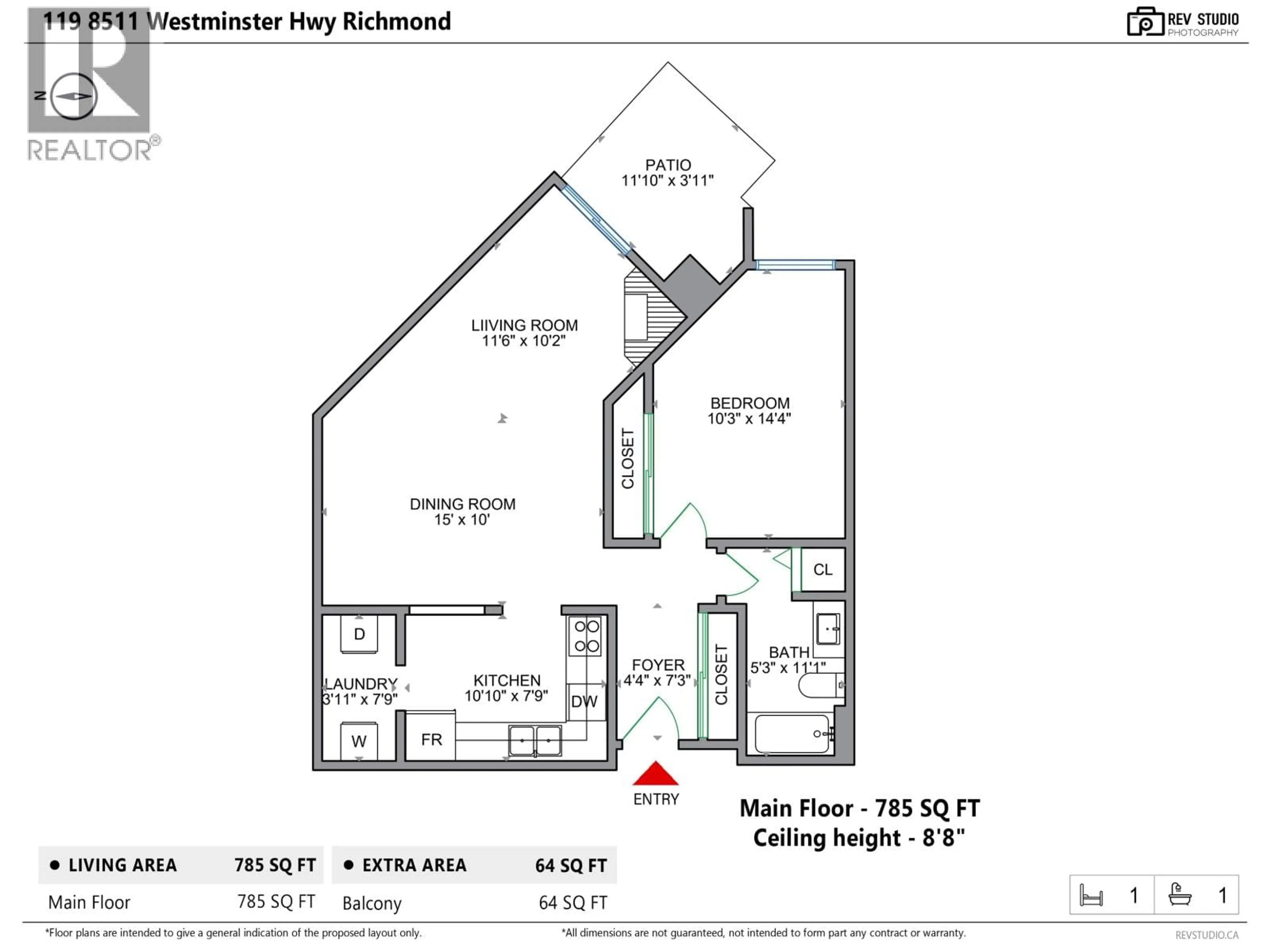 Floor plan for 119 - 8511 WESTMINSTER HIGHWAY, Richmond British Columbia V6X3H7